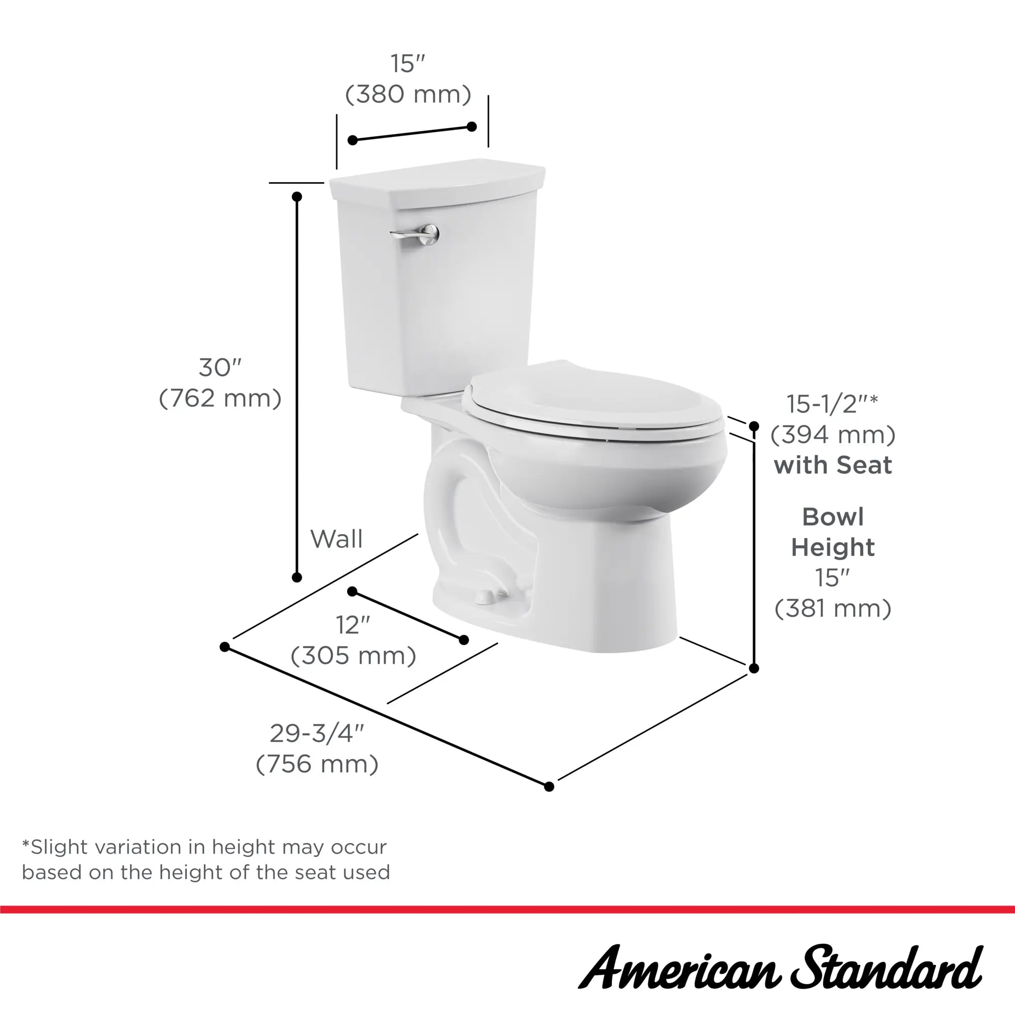 H2Optimum® 1.1 GPF/4.2 LPF Standard Height Elongated Toilet with Seat & Wax Ring - Water Efficient Two-Piece Toilet for Modern Bathrooms