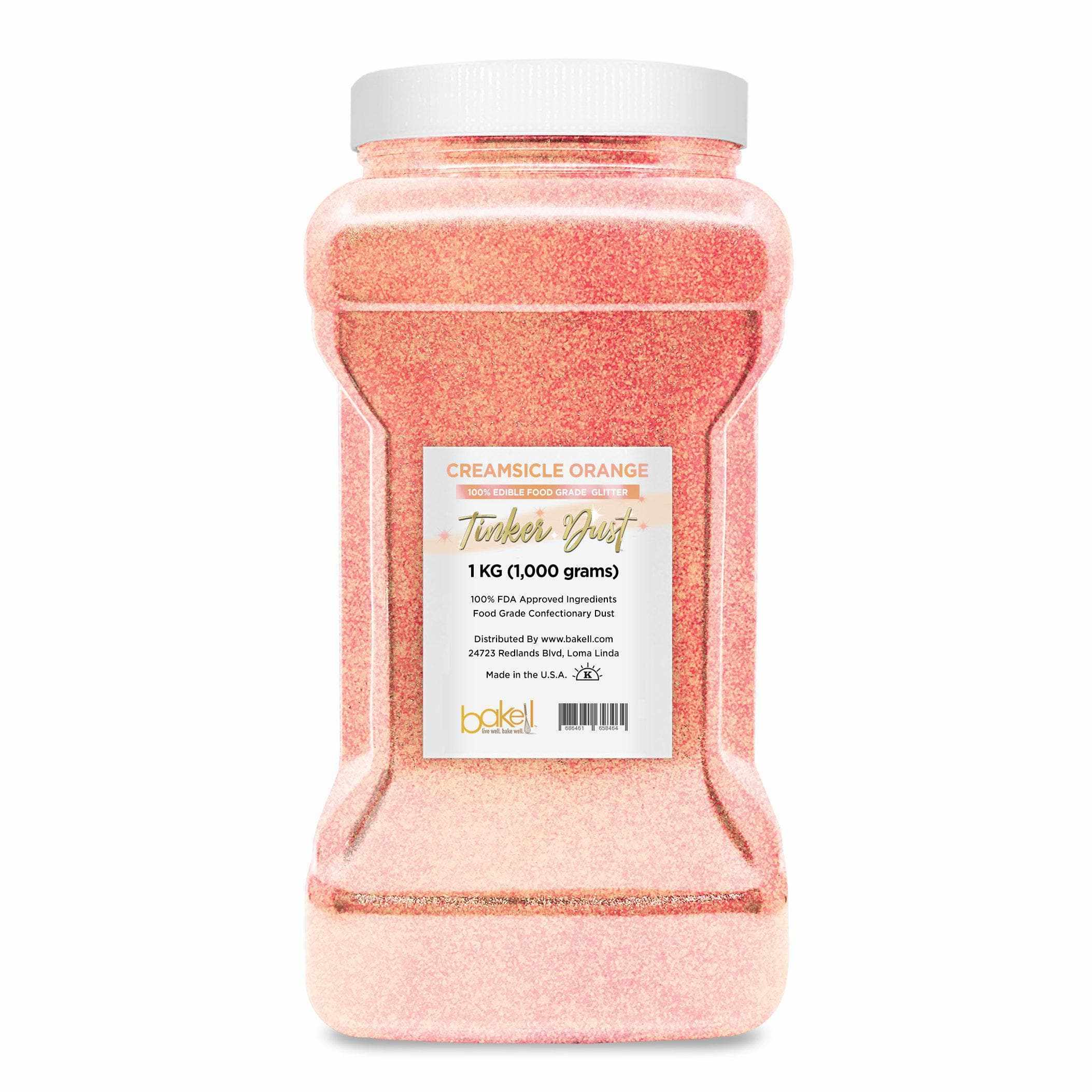 Tinker Dust® Creamsicle Orange Edible Glitter - Food Safe Sparkle Dust for Baking, Cake Decorating, Cupcakes & Desserts