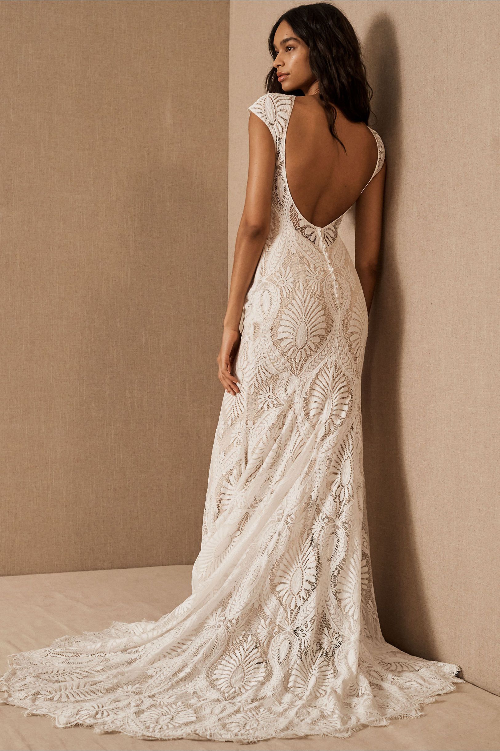 BHLDN Ludlow Wedding Gown - Elegant Lace Bridal Dress for Bride, Perfect for Church Ceremony & Outdoor Wedding Photos