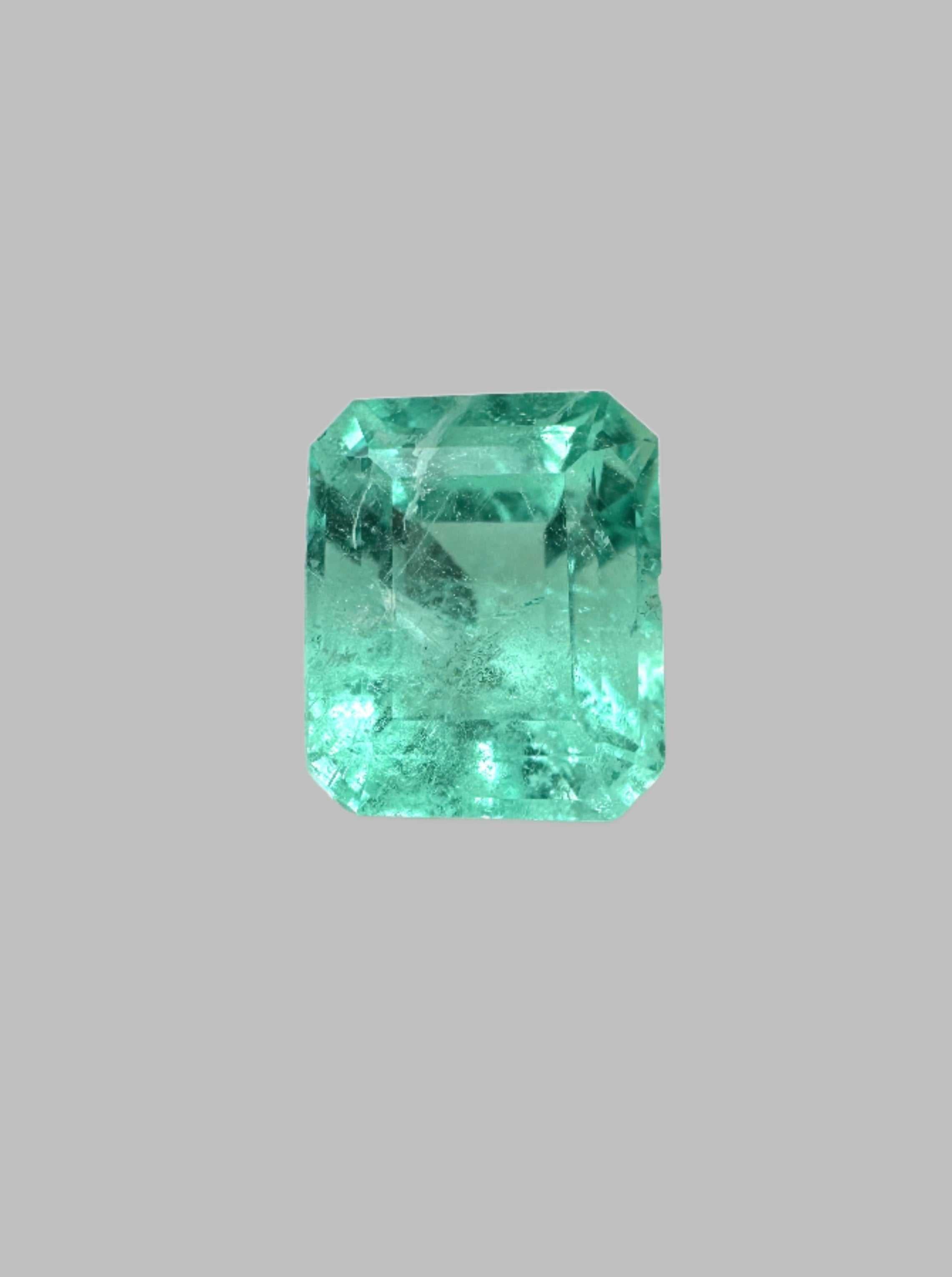 1.48 Carat Natural Colombian Emerald - Unset Emerald Cut Gemstone for Jewelry Making, Engagement Rings & Fine Collections