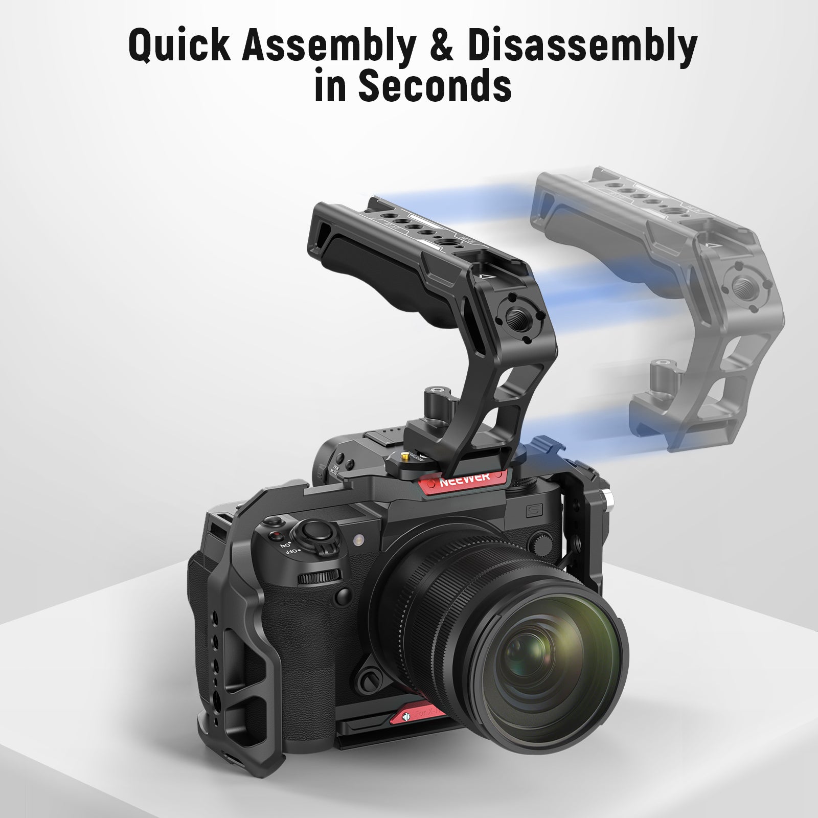 NEEWER CA008 Camera Top Handle and NATO Rail Mount Kit for DSLR & Mirrorless Cameras - Perfect for Vlogging, Filmmaking, and Photography Accessories