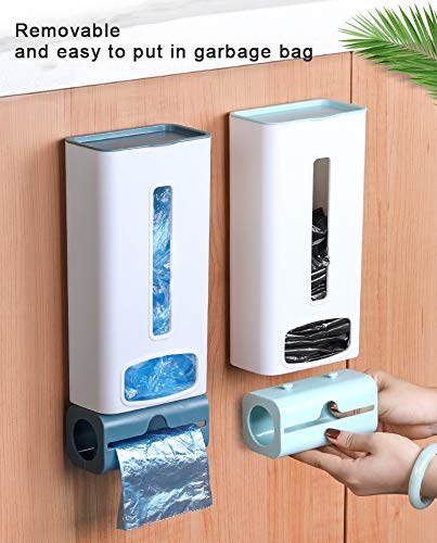 Eco-Friendly Plastic Bag Holder & Dispenser - Wall Mount Kitchen Garbage Bag Storage Organizer for Grocery Bags (Light Blue) | Perfect for Pantry, Laundry Room & Under Sink Organization