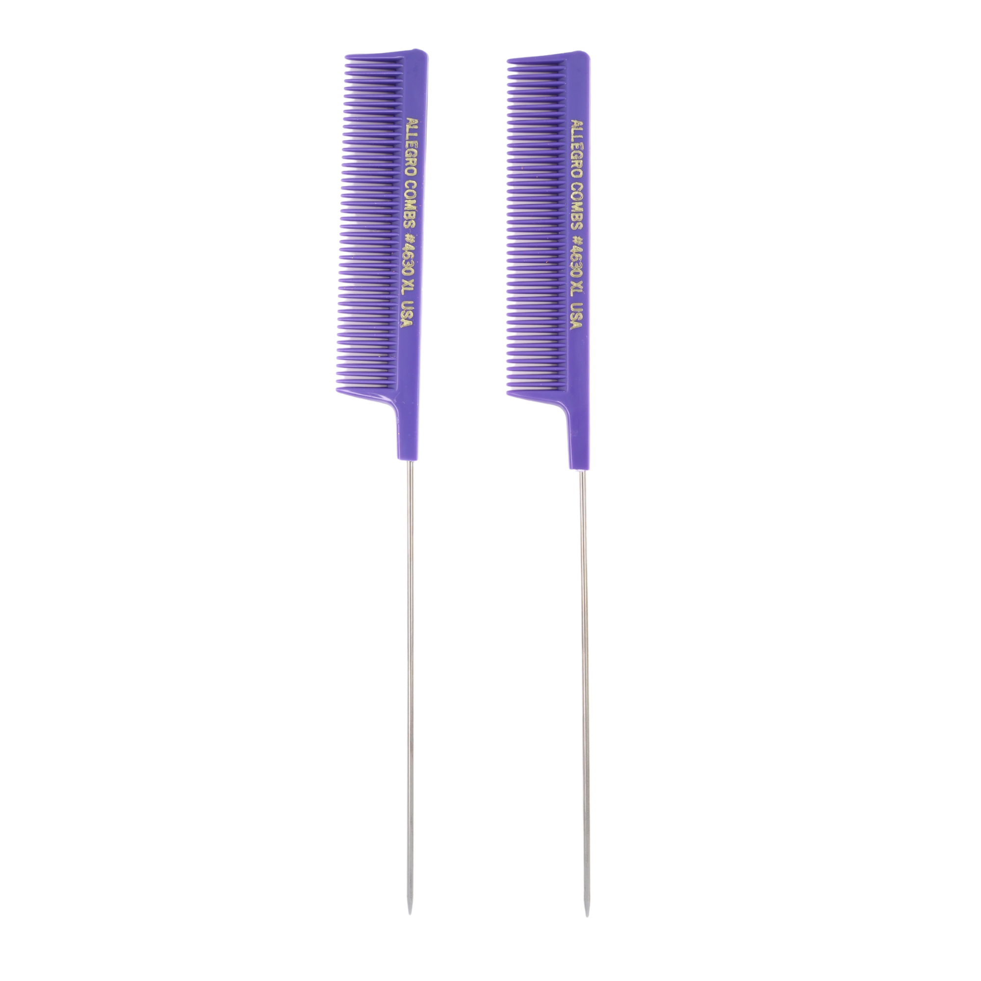 Allegro Combs XL #4630 - Set of 2 Wide Tooth Pintail Combs for Thick Hair & Styling - Perfect for Salon Professionals & Home Use