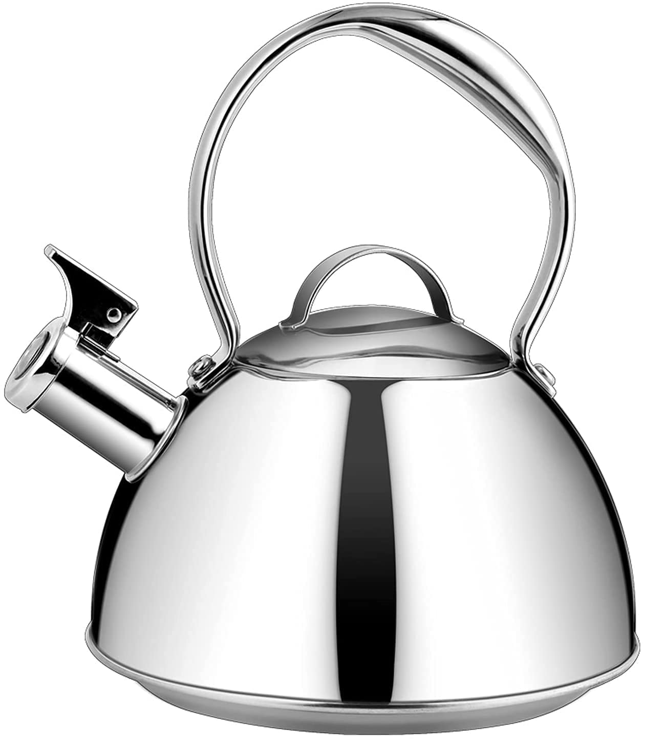Stainless Steel Whistling Tea Kettle 2.6L - NC Induction Compatible Camping Kettle with Large Water Filling Port for Gas, Electric & Induction Stoves (Silver) - Perfect for Home, Office, Outdoor & Camping Use