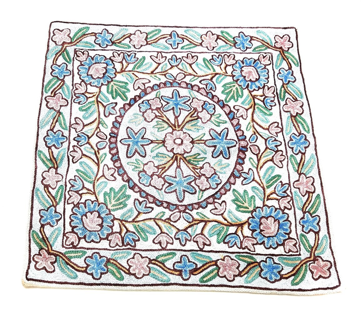 Hand Embroidered Silk Pillow Covers 16