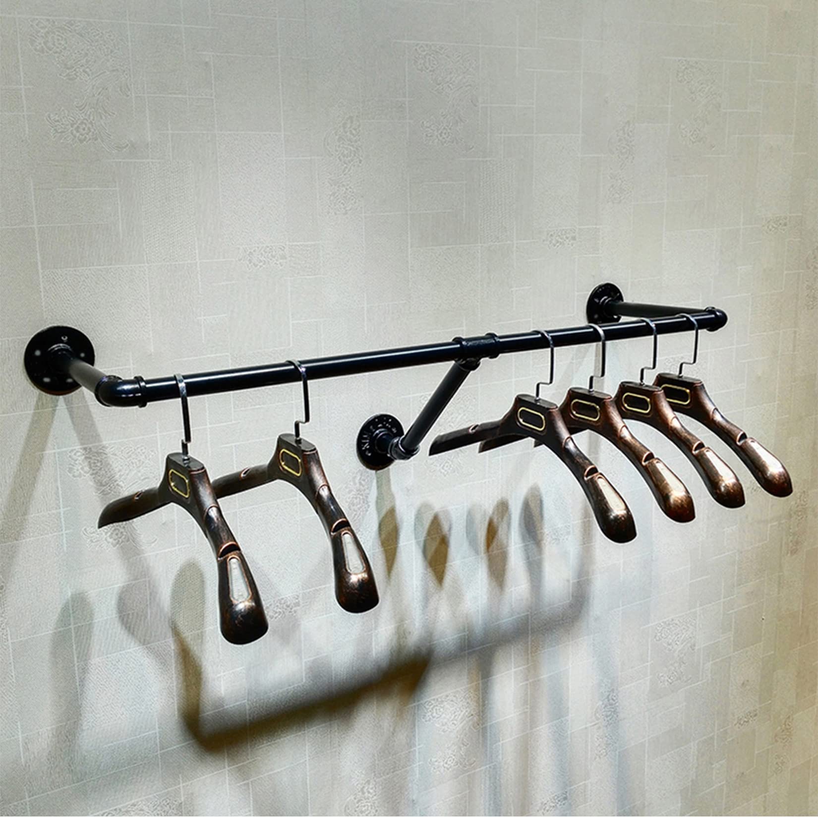Vintage Industrial Pipe Wall Mounted Towel & Clothing Rack - 59