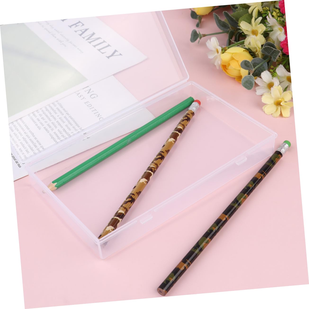 DIYEAH 4-Piece Set Large Capacity Pencil Case - Premium Stationery Organizer Box for School, Office & Art Supplies (Great for Students, Teachers & Artists)