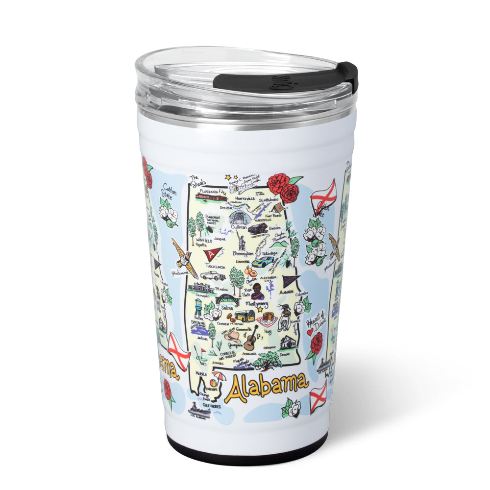 24oz Alabama Party Cups - Bulk Disposable Plastic Cups for Beer, Cocktails & Drinks - Perfect for BBQs, Tailgating & Outdoor Events