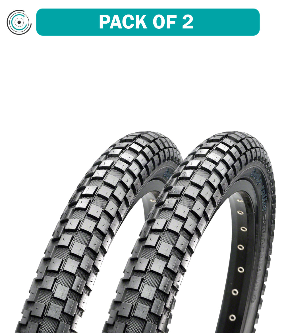 Maxxis Holy Roller Bike Tires - 2 Pack, 20 x 1.75 Inch, Clincher Wire Bead, Black Single Compound (TB24748000) - Perfect for BMX, Cruiser & Urban Cycling