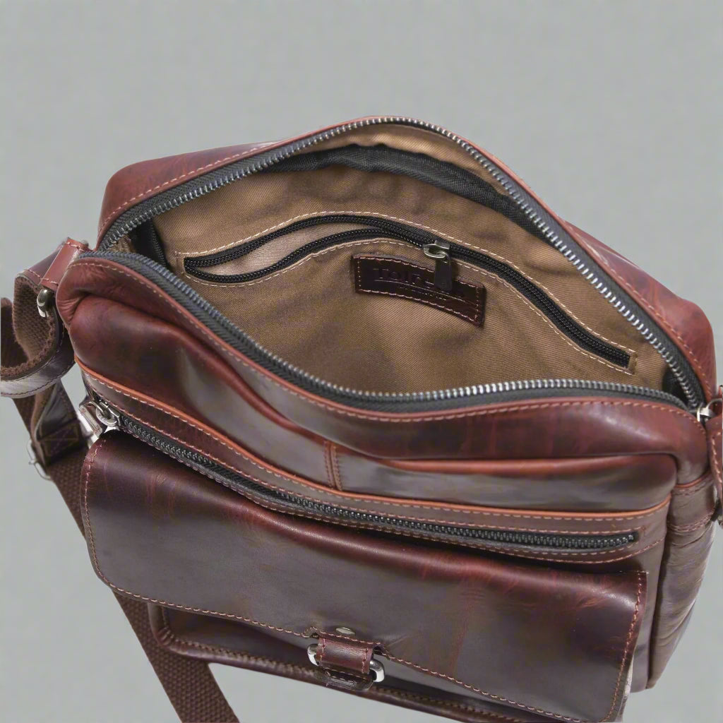Premium Manhattan Leather Satchel - Genuine Buffalo Leather Crossbody Bag for Men & Women | Stylish Everyday Carry for Work, Travel & Casual Outings