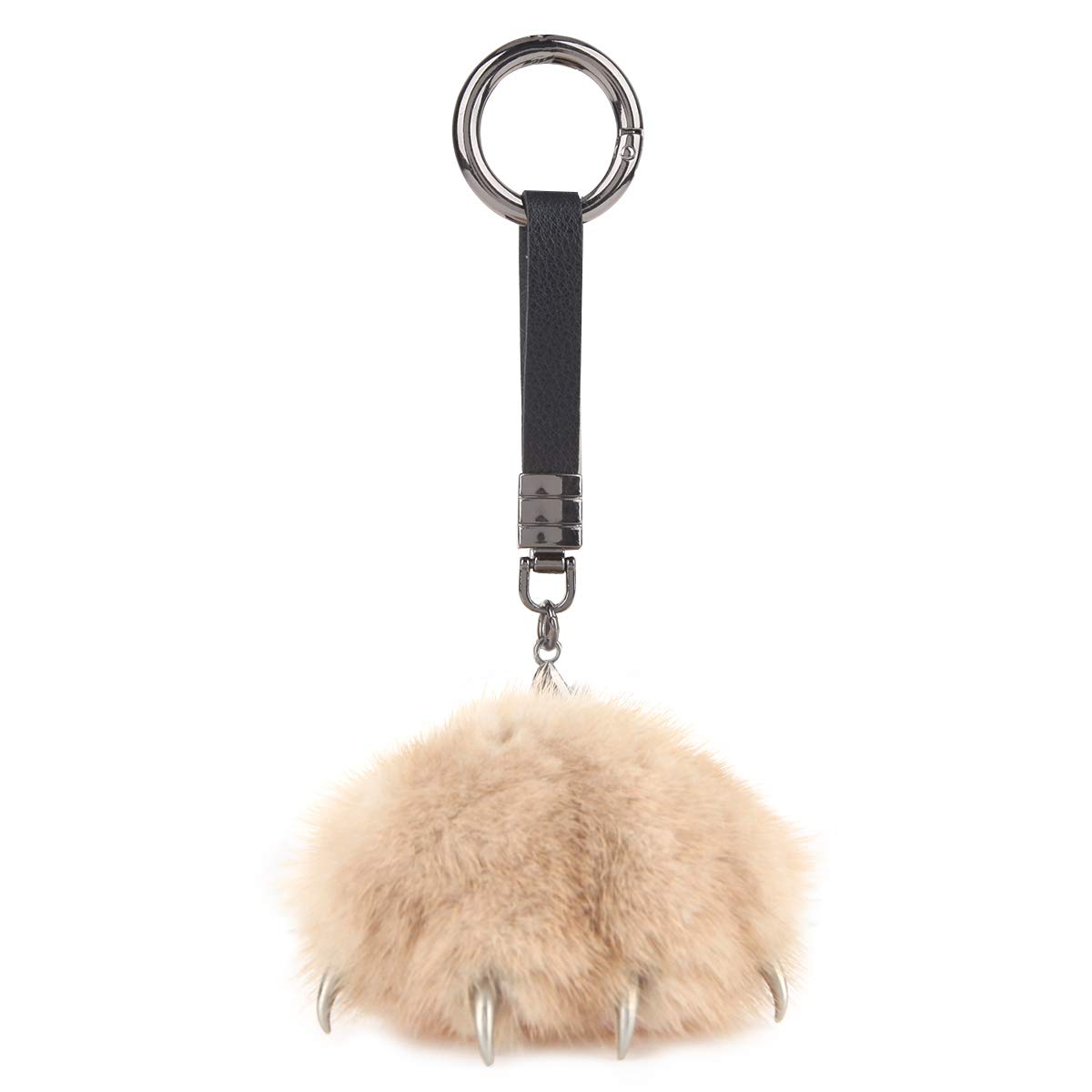 Fawziya Faux Fur Cat Claw Keychain - Stylish Car Keys Holder for Women | Perfect Gift for Cat Lovers, Keychain Accessory for Purse & Keyring Organization