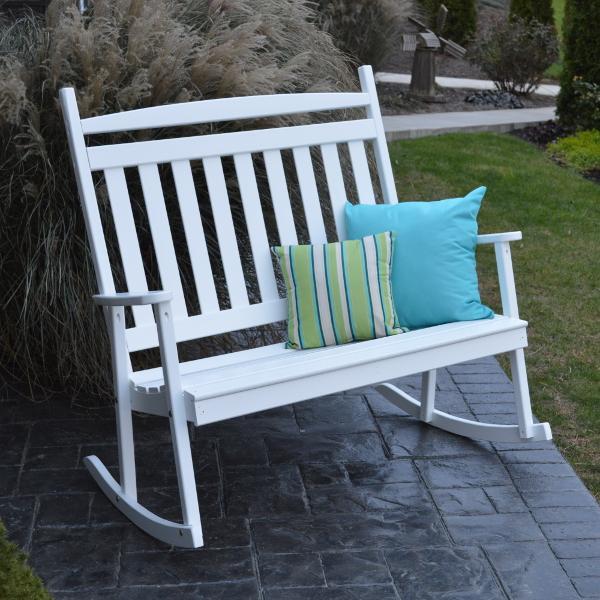 Premium Yellow Pine Double Classic Porch Rocker - Comfortable Outdoor Rocking Chair for Patio, Garden & Front Porch Relaxation