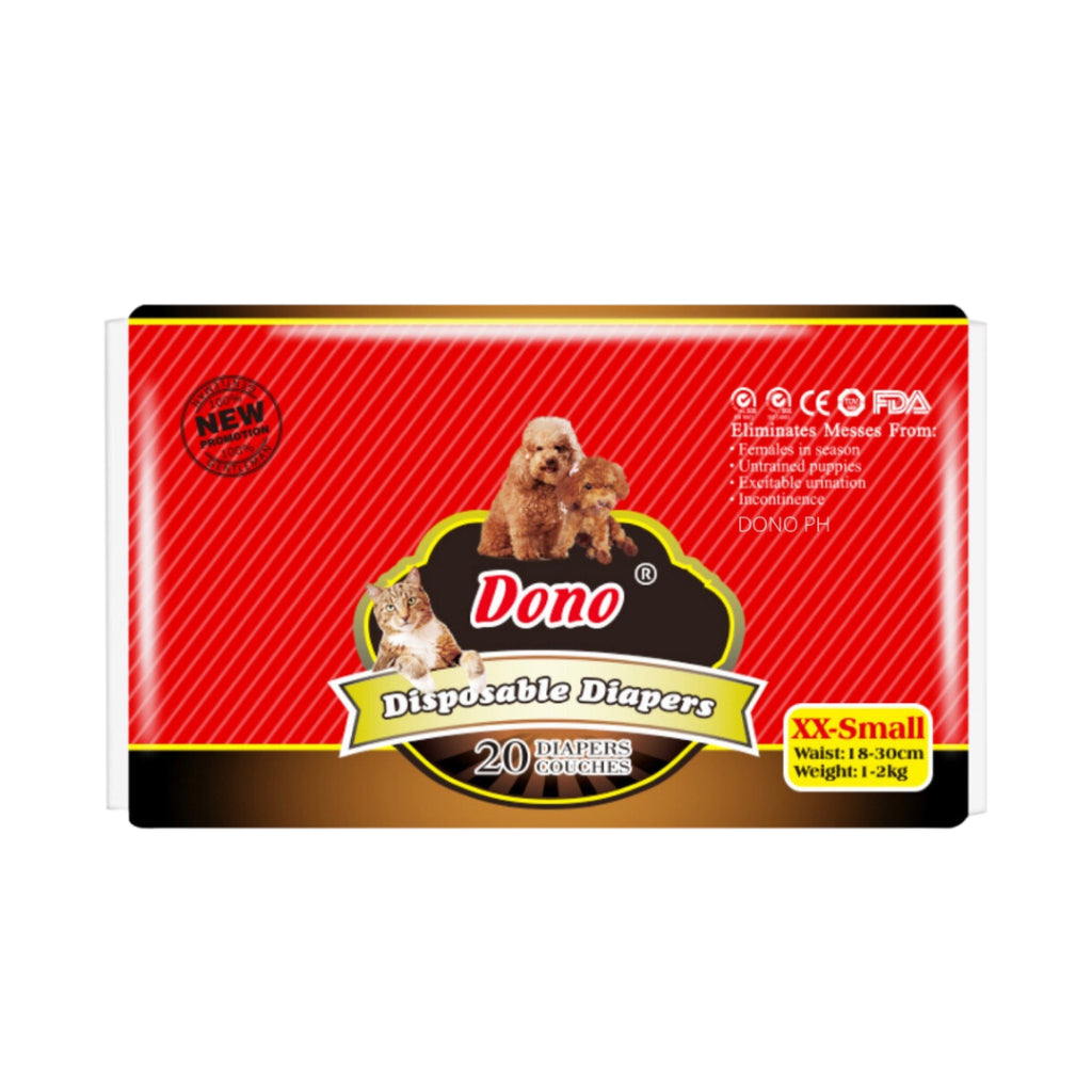 **Dono Pet Disposable Puppy Diapers for Male & Female Dogs - Absorbent & Leak-Proof - Perfect for House Training, Travel & Incontinence Care**