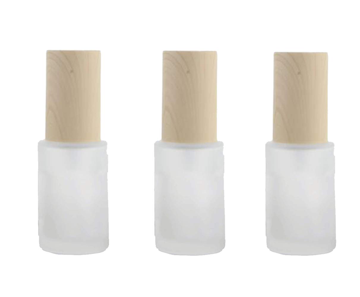 QUUPY 1oz (30ml) Empty Refillable Matte Glass Lotion Bottles with Pump - 3 Pack Travel-Size Toiletry Containers for Creams, Toners & Skincare - Perfect for Purse, Handbag & Gym Bag Organization