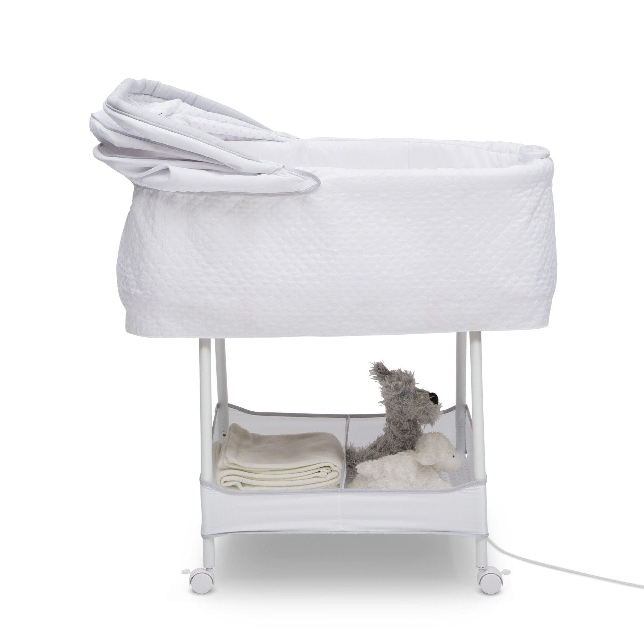 Silent Auto Gliding Elite Bassinet for Newborns - Ultra Quiet Baby Crib with Smooth Motion Technology | Perfect for Nursery, Bedroom & Travel