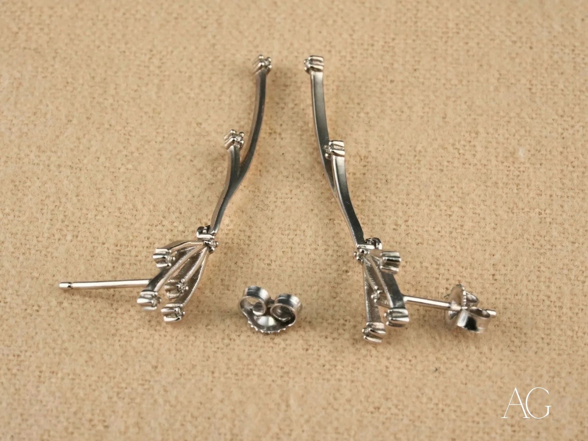 18K White Gold Diamond Earrings for Women - Elegant Stud Earrings with Genuine Diamonds - Perfect for Weddings, Anniversaries & Special Occasions