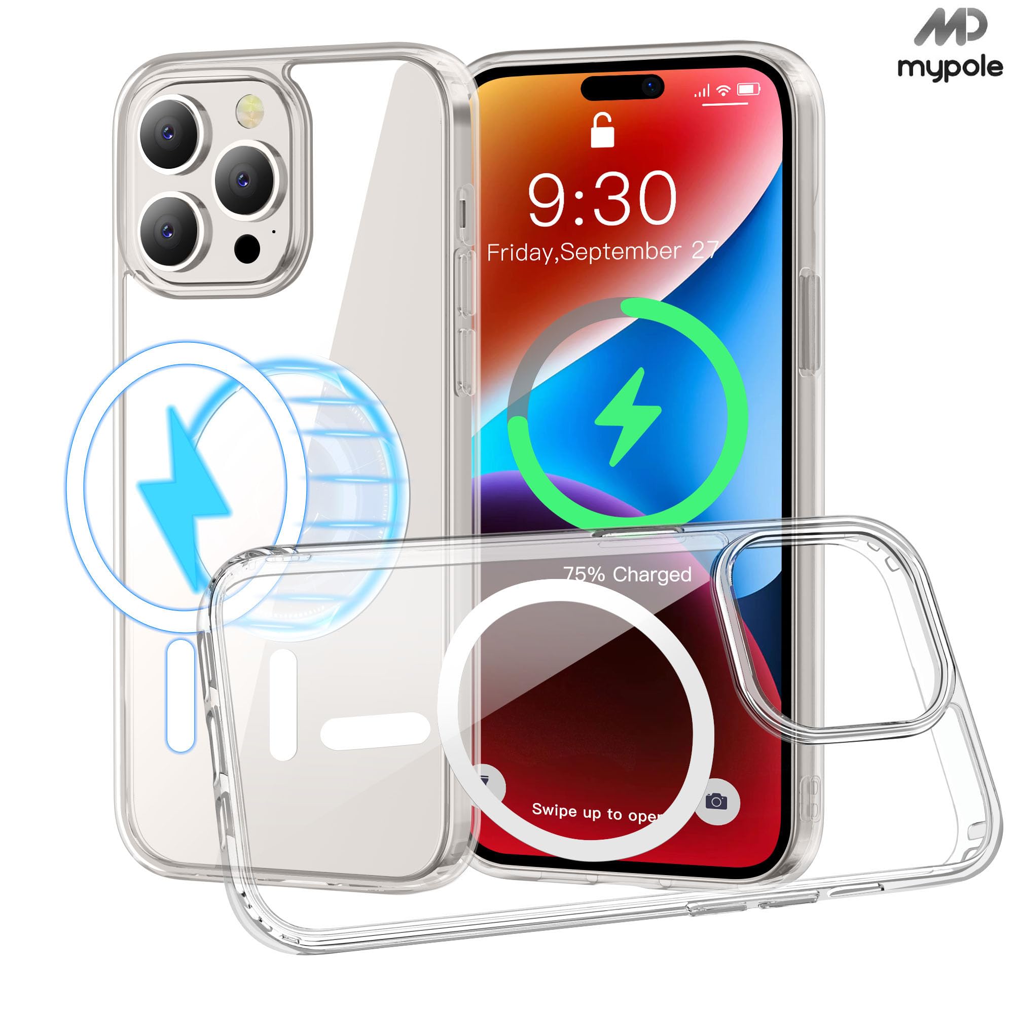 Magnetic Clear iPhone 14 Pro Case 6.1 Inch | Military Grade Protection | Magsafe Compatible | Anti-Yellowing | Supports Wireless Charging | Perfect for Everyday Use, Travel & Outdoor Activities