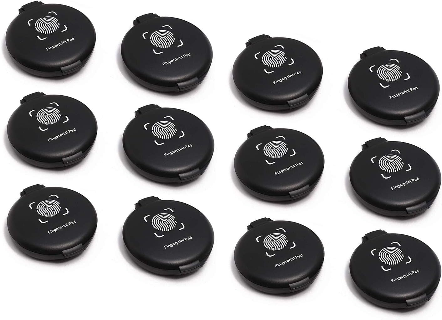 Professional Black Fingerprint Ink Pad for Notary, Security ID & Law Enforcement - Thumbprint Stamp Pad for Identification, Fingerprint Cards & Fingerprint Kit (Pack of 12) - Perfect for Document Authentication, Background Checks & Official Records