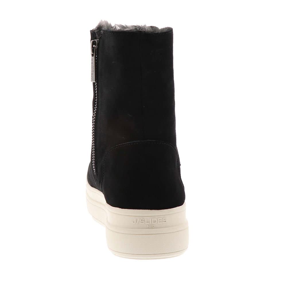 J/Slides Women's Tristan Slip-On Cold Weather Booties - Taupe Suede Winter Boots Size 6.5 Medium (B,M) - Cozy Indoor/Outdoor House Shoes for Winter Comfort