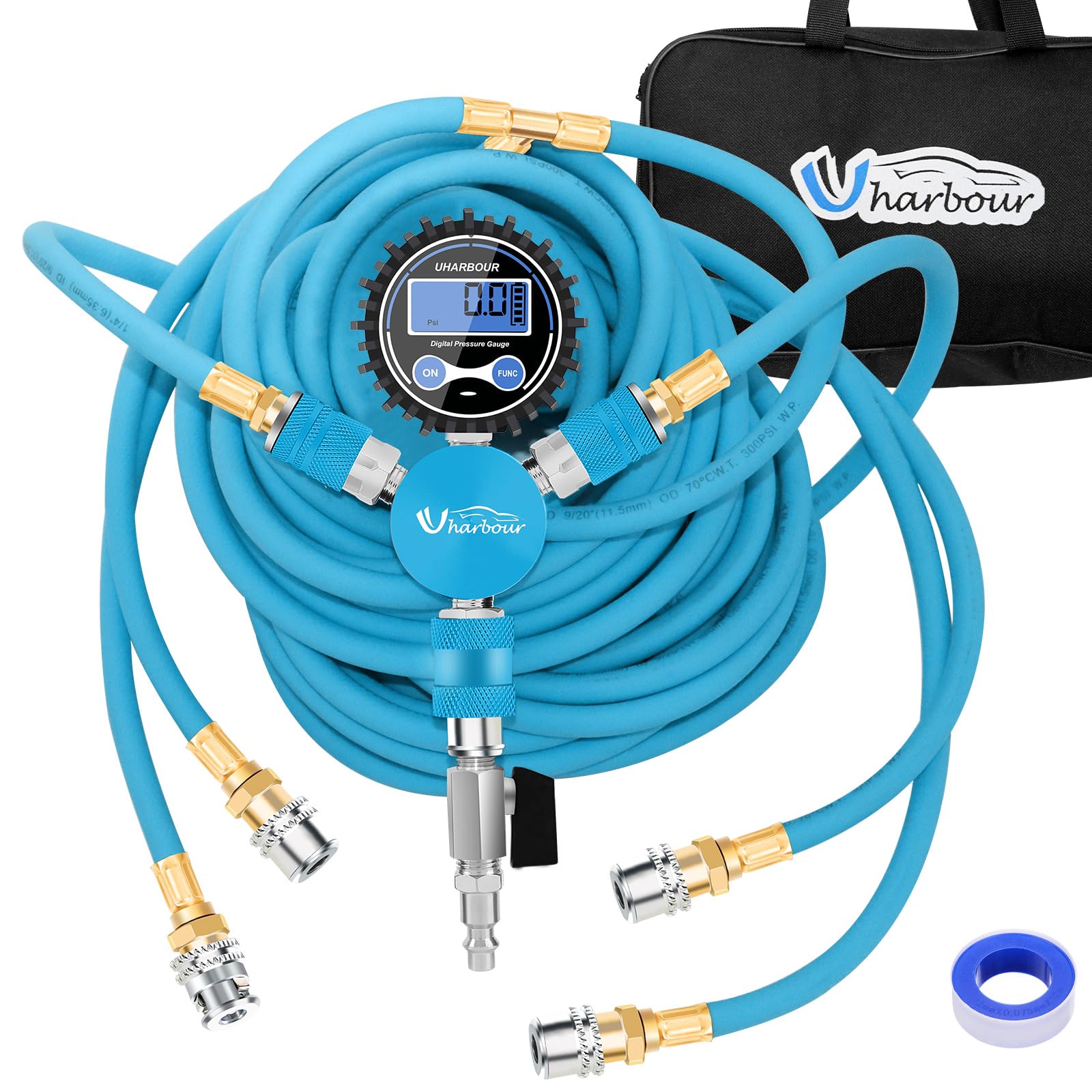 4 Tire Inflation Deflation System - Digital Air Pressure Equalizer for All 4 Tires | Fast Inflate & Deflate with Upgraded Digital Gauge | Perfect for Off-Roading, Camping & Emergency Tire Maintenance