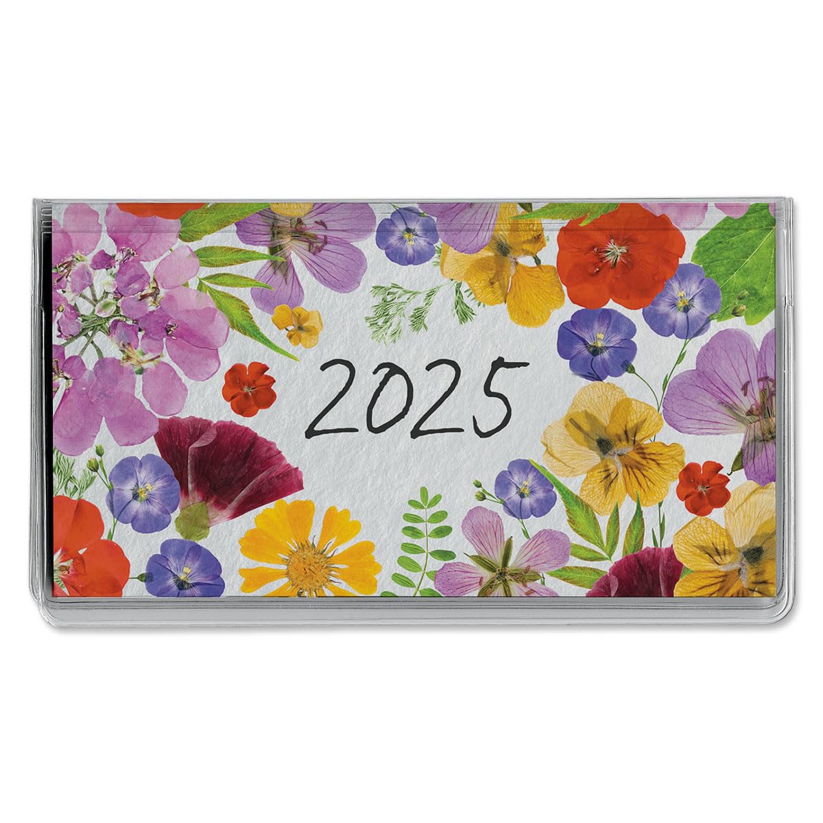 Pressed Flowers Planner Pocket Calendar 2025 - 3.5x6.5 Inch Mini Floral Organizer with 30 Note Pages | Monthly Agenda Book for Women, Office, Kitchen & Purse | Current Brand Bookstore-Quality Memo Pad for Planning, Gifting & Daily Scheduling