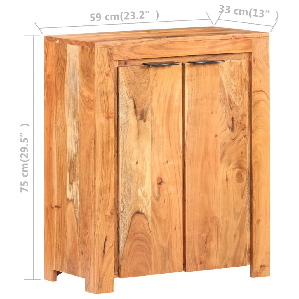 vidaXL Solid Acacia Wood Sideboard Buffet Cabinet with Storage - Perfect for Kitchen, Dining Room & Home Organization
