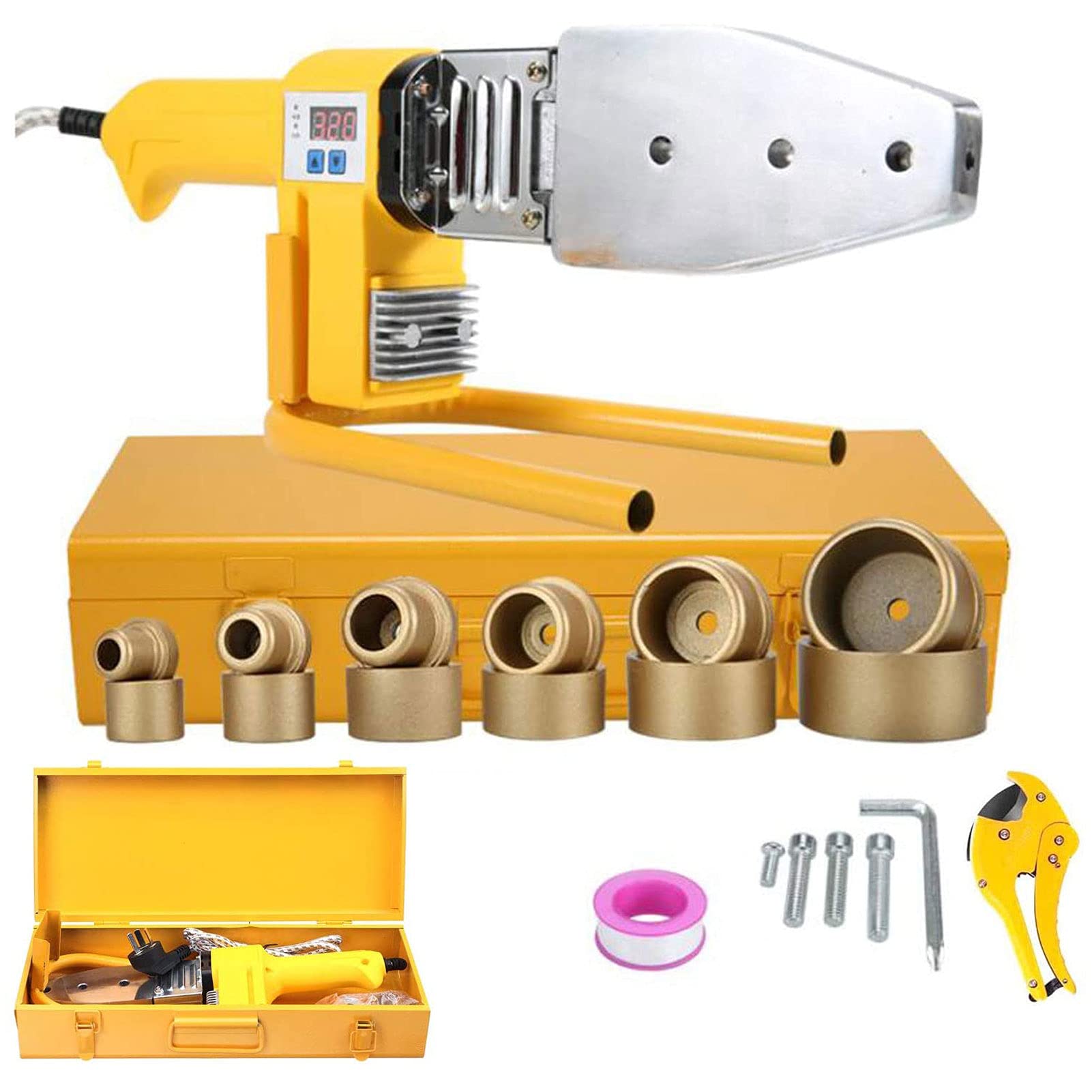 PPR PE Pipe Fusion Welder Kit - 220V 800W Digital Water Pipe Welding Machine with Electric Heating Hot Melt Tools for Plumbing, HVAC & DIY Projects - Perfect for Home Repairs, Pipe Connections & Water System Installations
