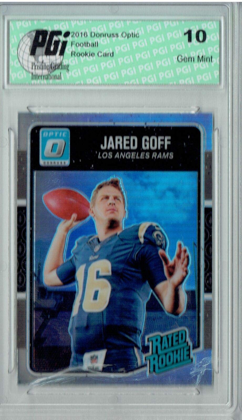 2016 Donruss Optic Jared Goff #172 Refractor SP Rookie Football Card PGI 10 - Collectible NFL Trading Card for Detroit Lions Fans & Sports Memorabilia Collectors - Perfect for Display, Investment or Gifting