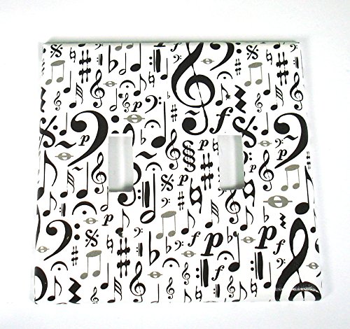 High Note Double Toggle Light Switch Cover Plate (104D) - Decorative Wall Plate for Living Room, Bedroom & Office