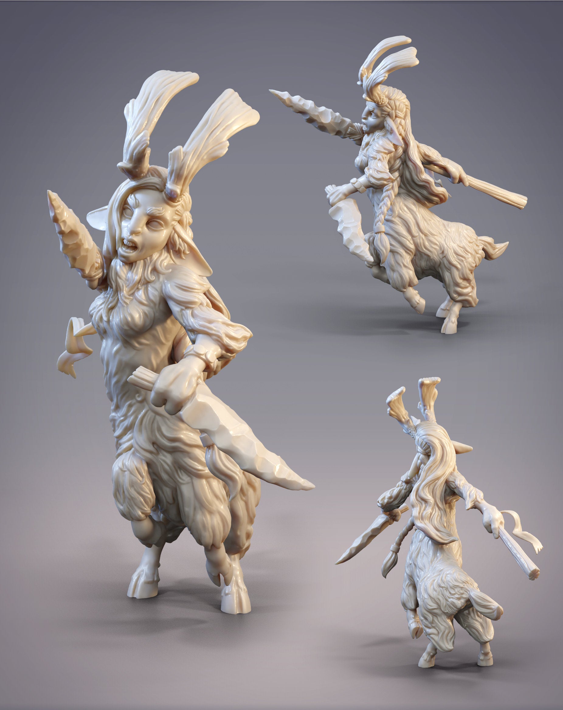 Checheygen Totapari Goat Centaur Skirmisher - Fantasy Miniature Figure for Tabletop RPG, D&D, and Wargaming Scenes
