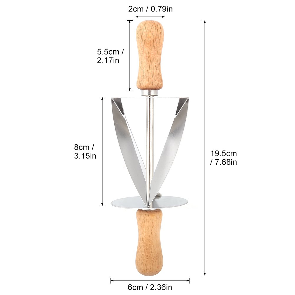 Alvinlite Stainless Steel Croissant Dough Cutter Roller - Professional Pastry & Bread Dough Slicer for Perfectly Shaped Croissants, Cakes & Pastries - Ideal for Home Baking, Commercial Kitchens & Pastry Shops