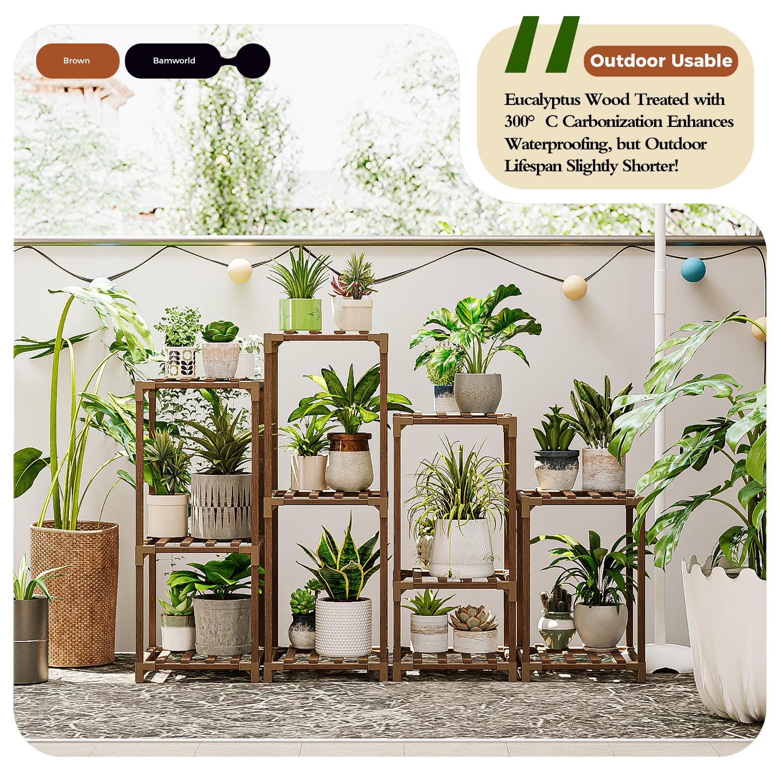 4 Sets of Modern Plant Stands for Indoor & Outdoor Use - Sturdy Plant Holder for Living Room, Balcony, Garden - Perfect for Home Decor & Small Space Gardening