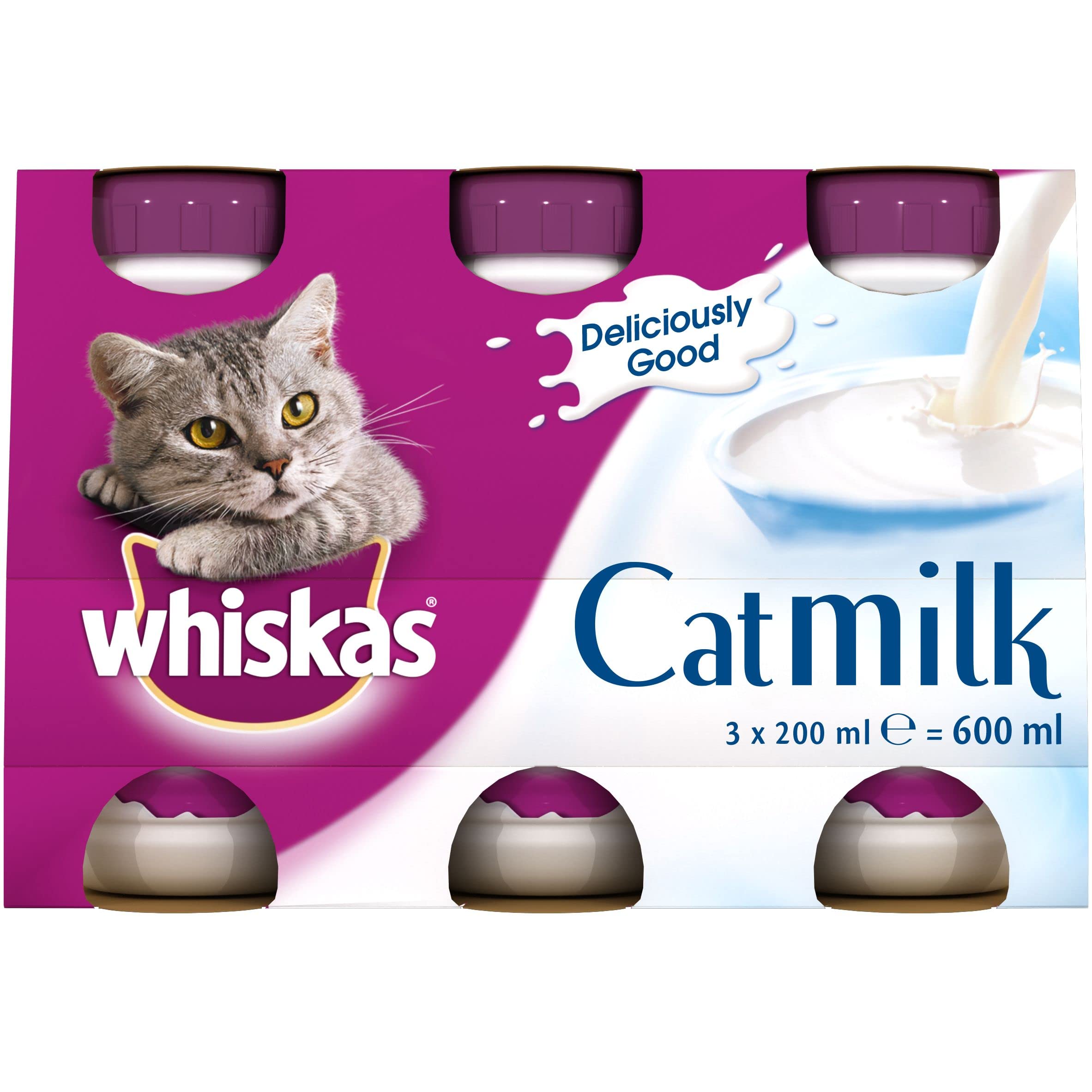Whiskas Cat Milk for Kittens - 15 Pack of 200ml Bottles | Complementary Wet Cat Food for Kittens 6+ Weeks | Perfect for Weaning, Hydration & Nutrition