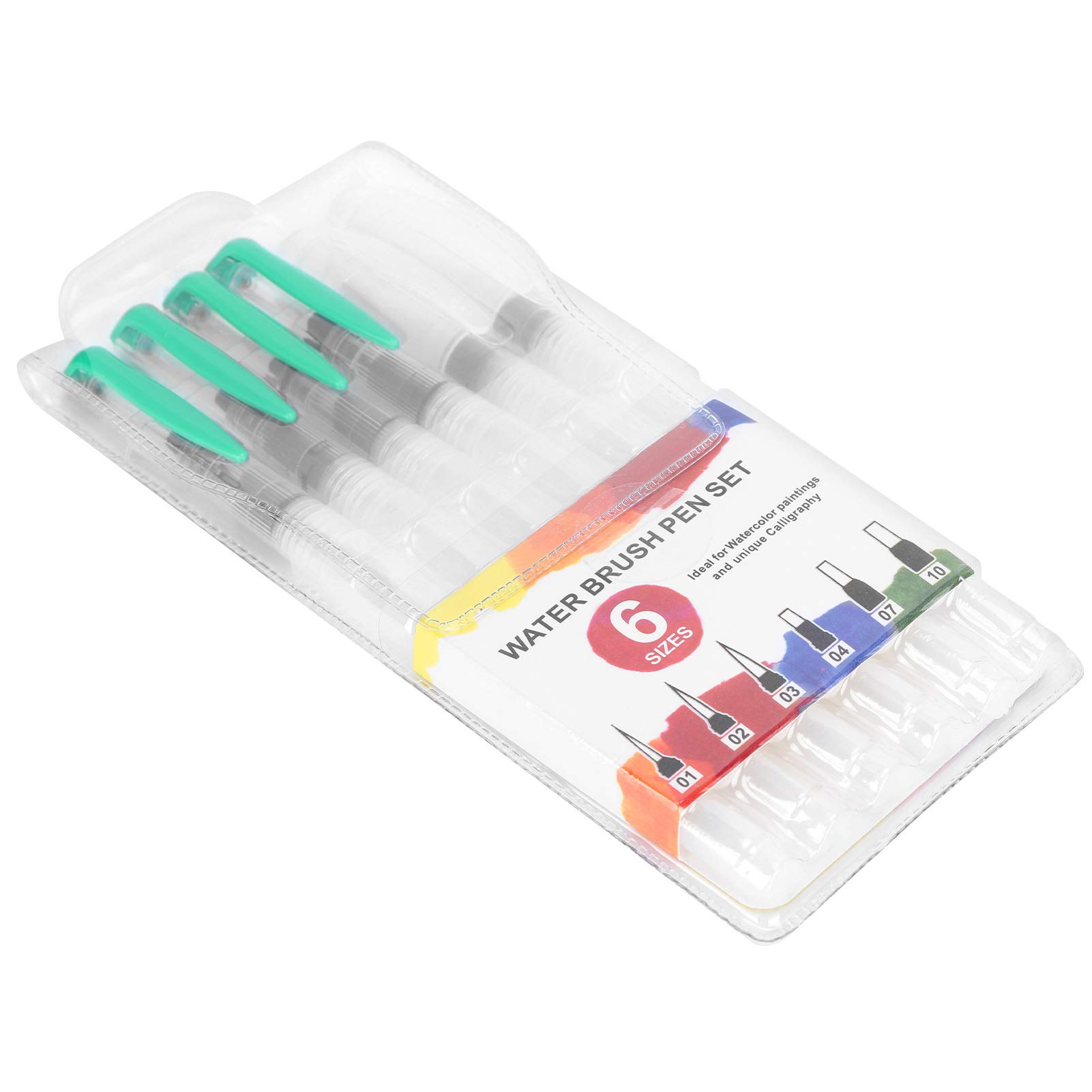 6Pcs Refillable Watercolor Brush Pens - Water Brush Set for Painting, Powder Paint & Water-Soluble Colored Pencils | Perfect for Artists, Sketching, Calligraphy & DIY Craft Projects