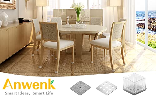 16 Pack Metal Chair Leg Floor Protectors with Steel Caps - Heavy Duty Furniture Leg Covers for Hardwood Floors - Prevents Scratches on Wood, Tile & Laminate - Ideal for Dining Chairs, Office Furniture & Home Decor