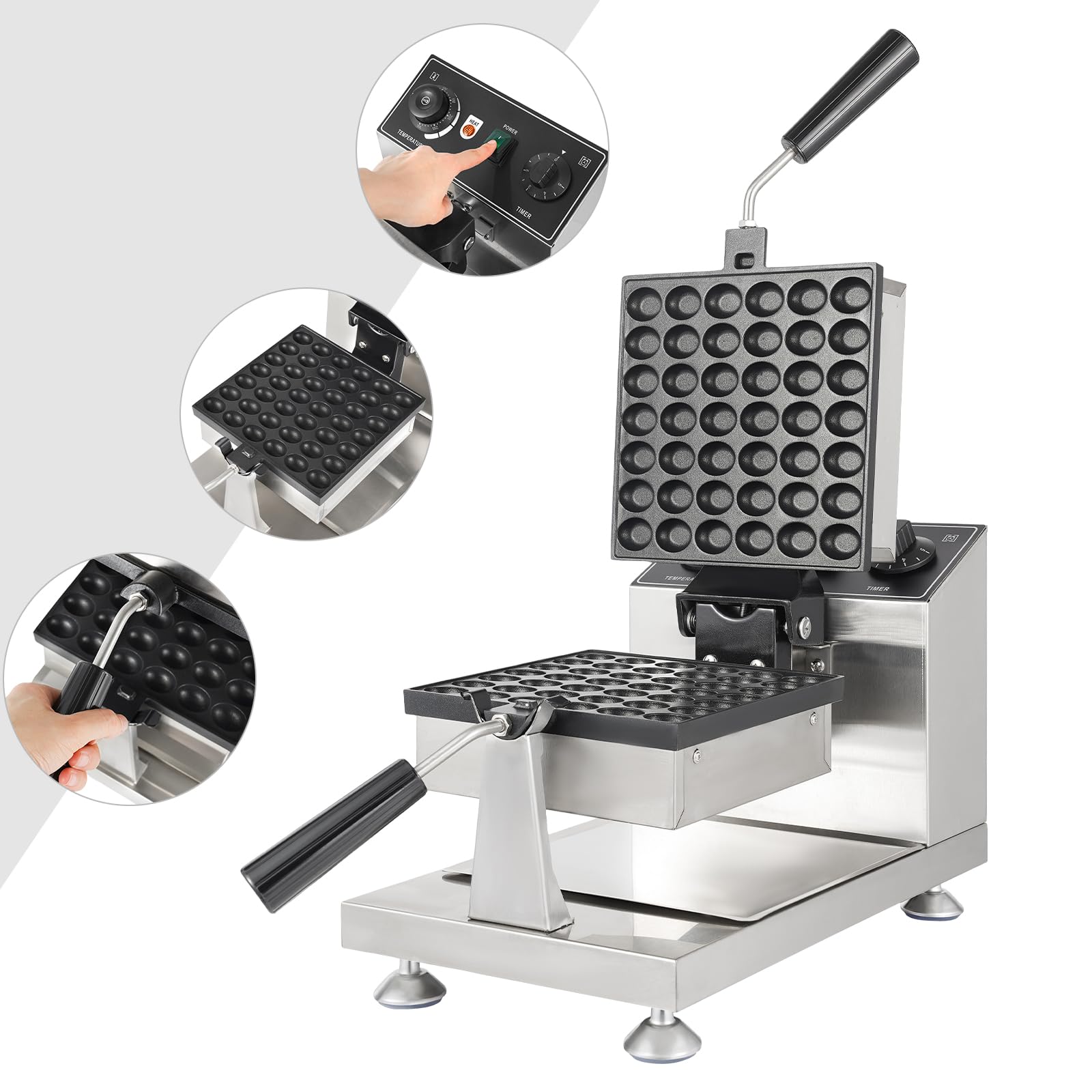 Commercial Waffle Maker Machine 110V - Electric Nonstick Belgian Waffle Iron for Bakery, Restaurant & Home Use - Perfect for Breakfast, Brunch & Dessert Making