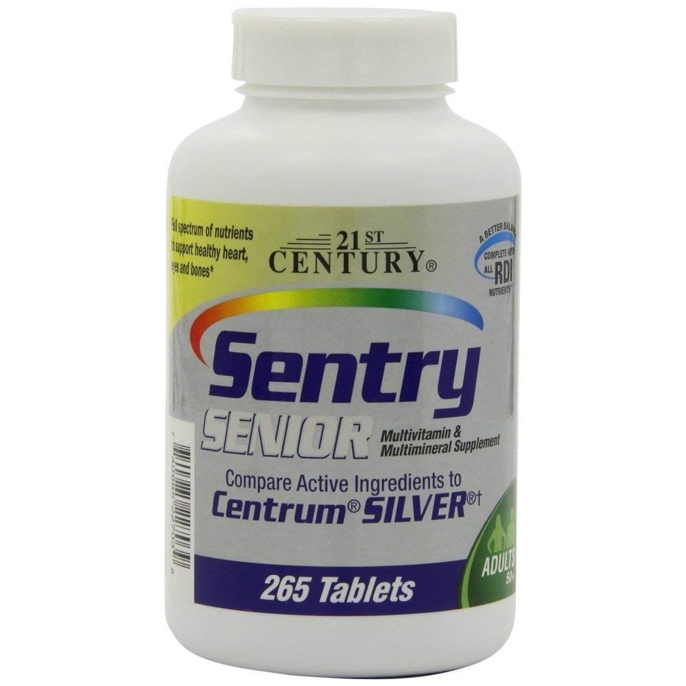 21st Century Sentry Senior Multivitamin Tablets - 265 Count (Pack of 6) | Essential Daily Vitamins for Adults 50+ | Supports Heart, Bone & Immune Health | Perfect for Active Seniors & Mature Adults