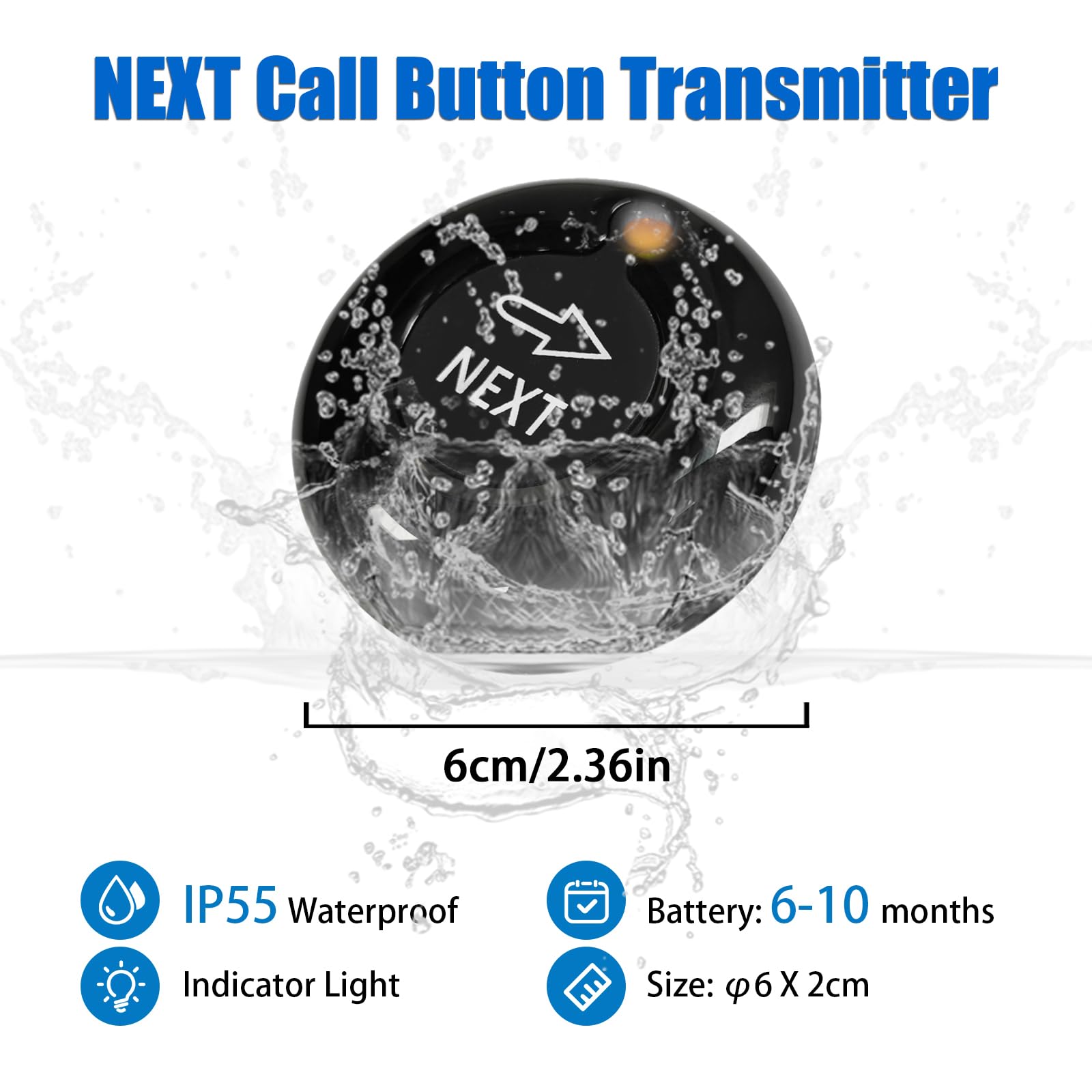 Restaurant Pager System - 3-Digit Display Queue Management with Loud Speaker & Caller Screen - Efficient Waiting Number Calling for Restaurants, Cafes & Clinics (Next-Black) - Perfect for Host Stands, Takeout Counters & Customer Flow Management