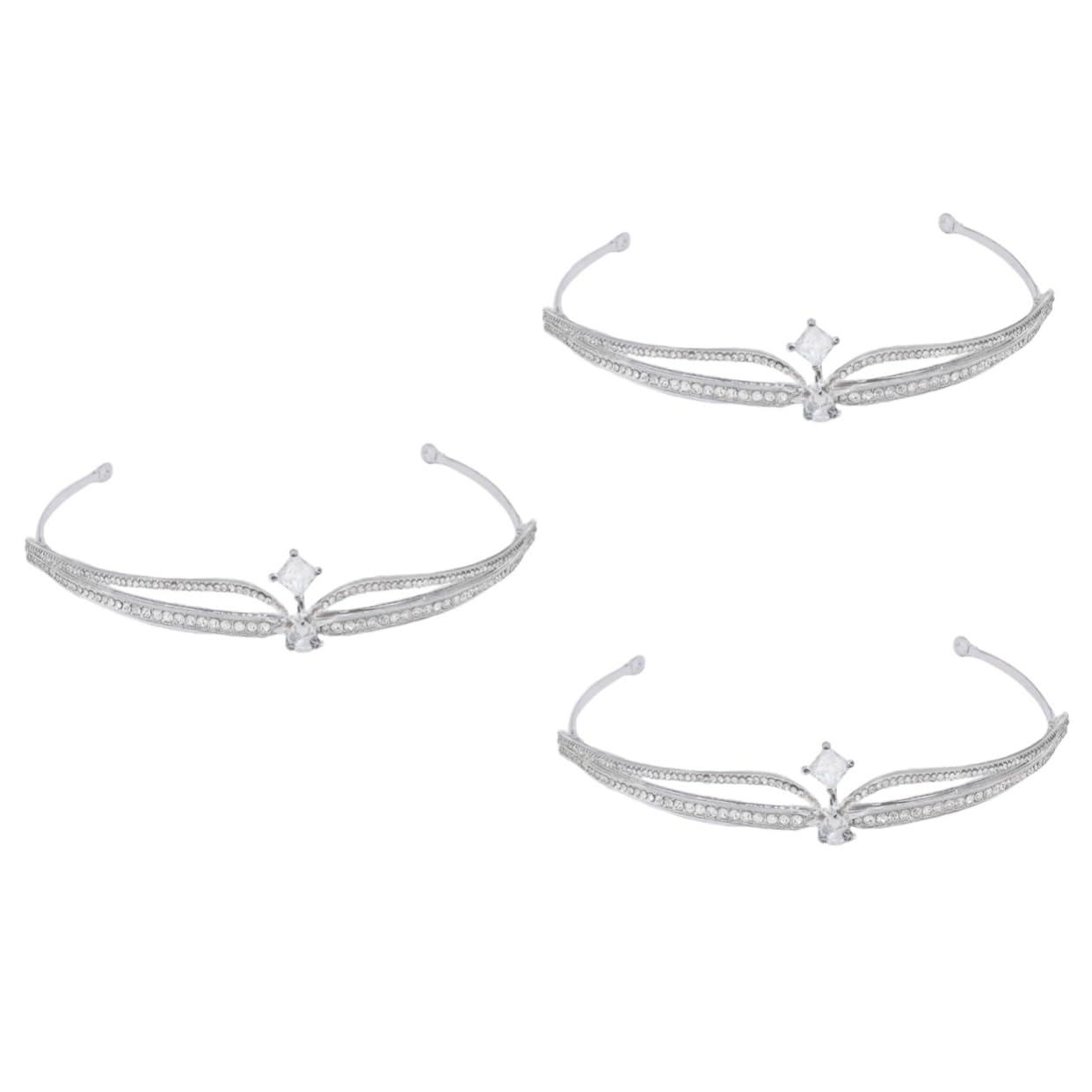 FOMIYES 3-Piece Vintage Palace Style Crown Tiara Set - Elegant Wedding Bride Bridal Headpiece, Fairy Princess Hair Accessories for Women, Perfect for Weddings, Banquets, and Costume Parties