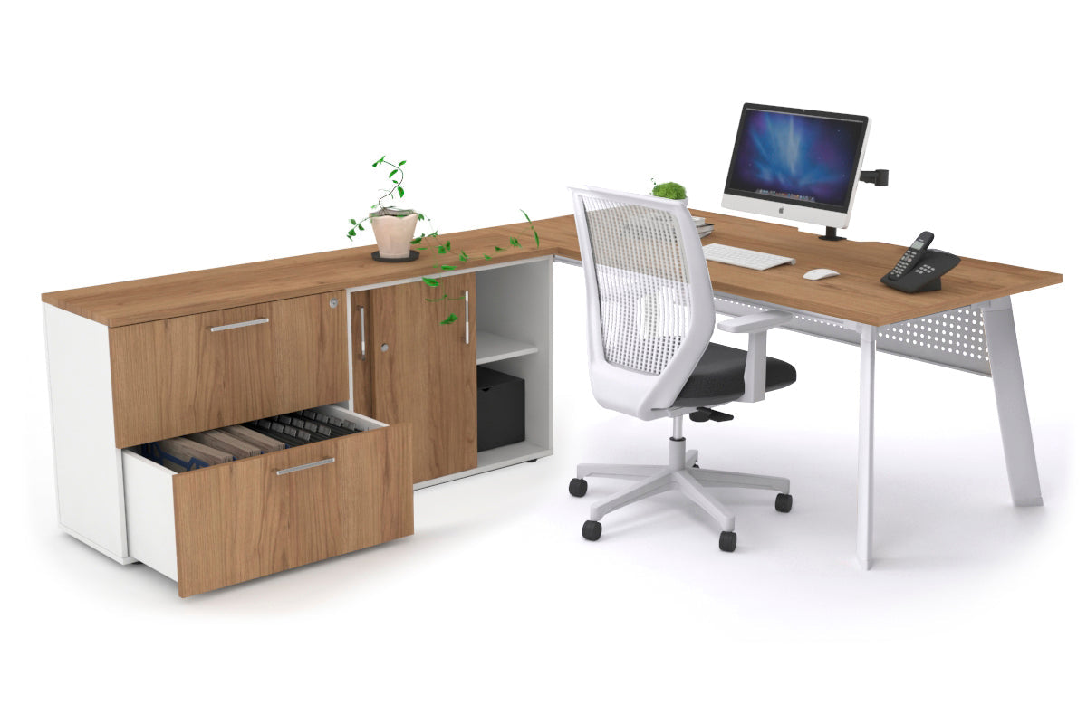Switch Executive Office Desk with Uniform Spine & White Frame - 1600L x 800W with Cable Management Scallop - Perfect for Modern Workspaces, Home Offices & Conference Rooms