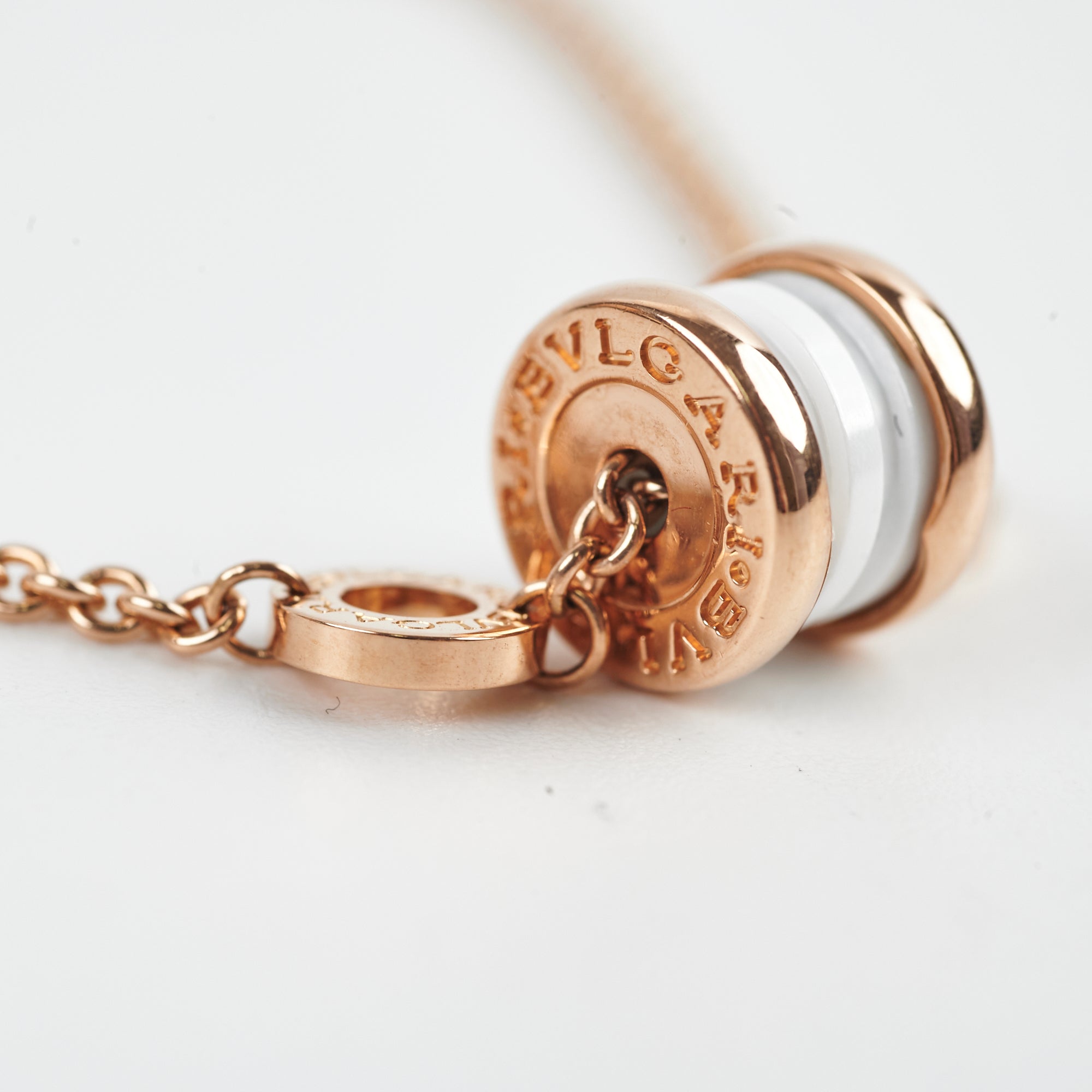 Bvlgari B.Zero1 18K Pink Gold & White Ceramic Bracelet for Women - Luxury Italian Jewelry Gift for Anniversary, Valentine's Day & Special Occasions