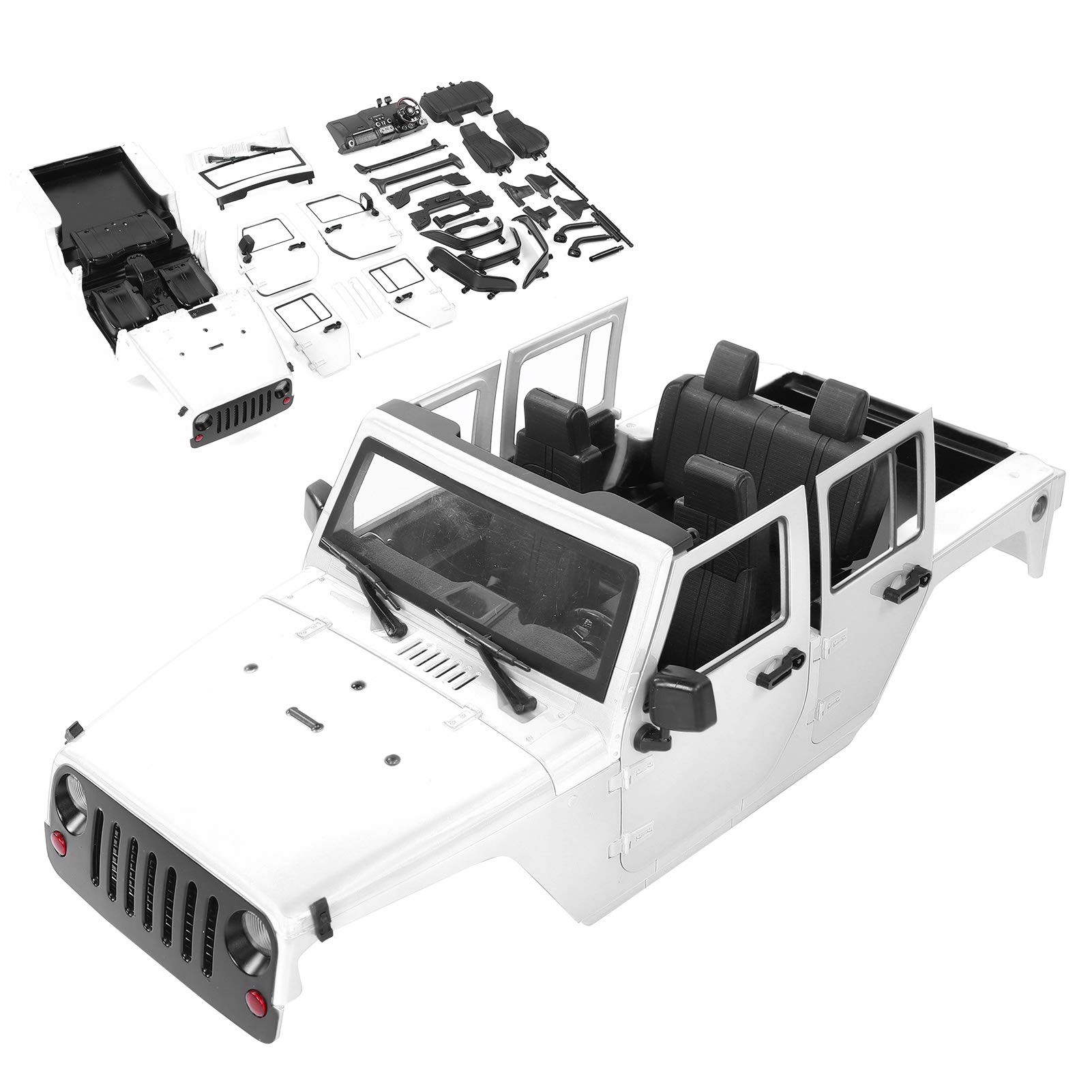 1:10 Open RC Car Body Shell - White Replacement Shell for RC Cars & Toys - Perfect for Racing, Drifting & Custom Builds