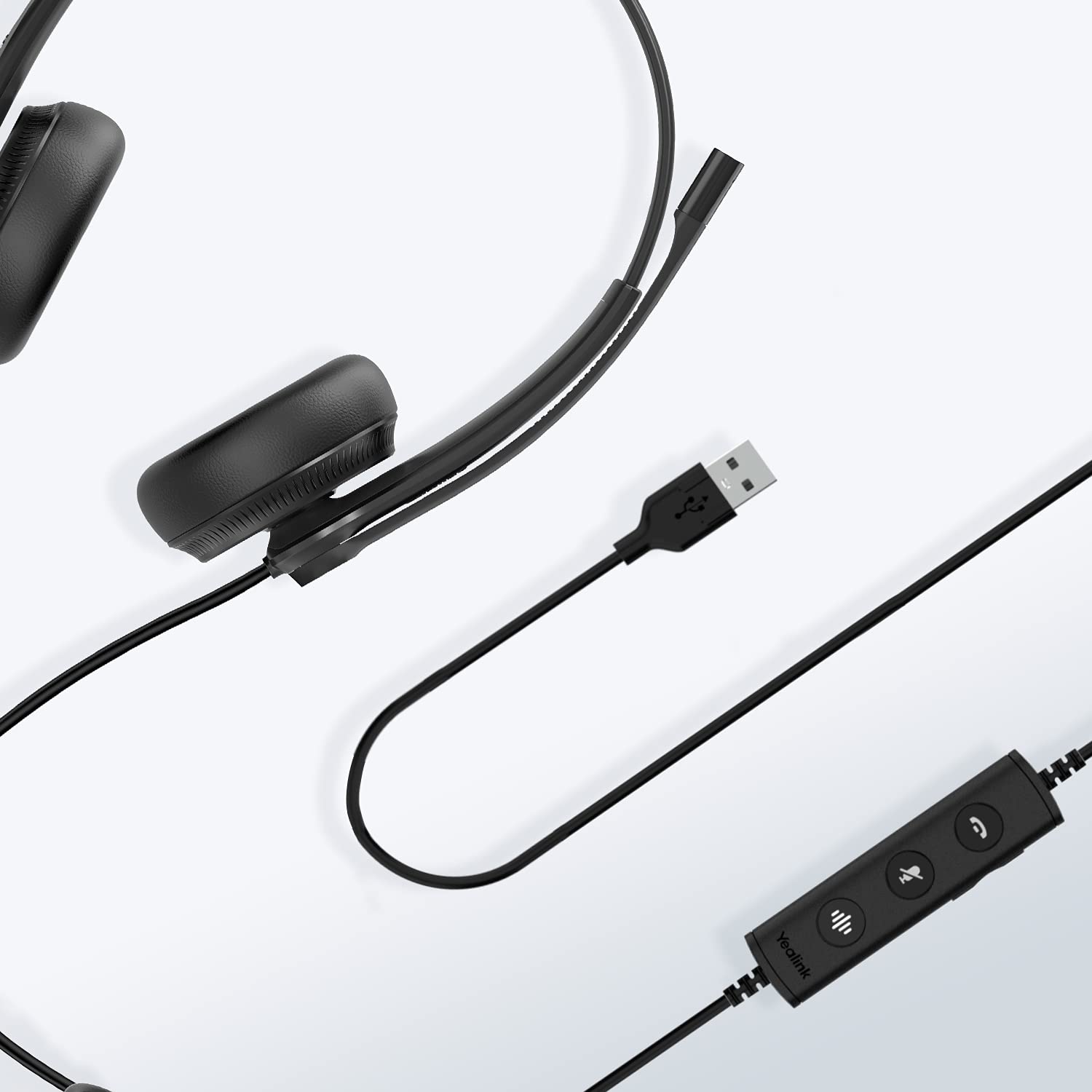 Yealink USB Wired Stereo Headset with Noise Cancellation - 32 Ohm Impedance, 20Hz-20kHz Frequency Response - Perfect for Call Centers, Remote Work & Online Meetings