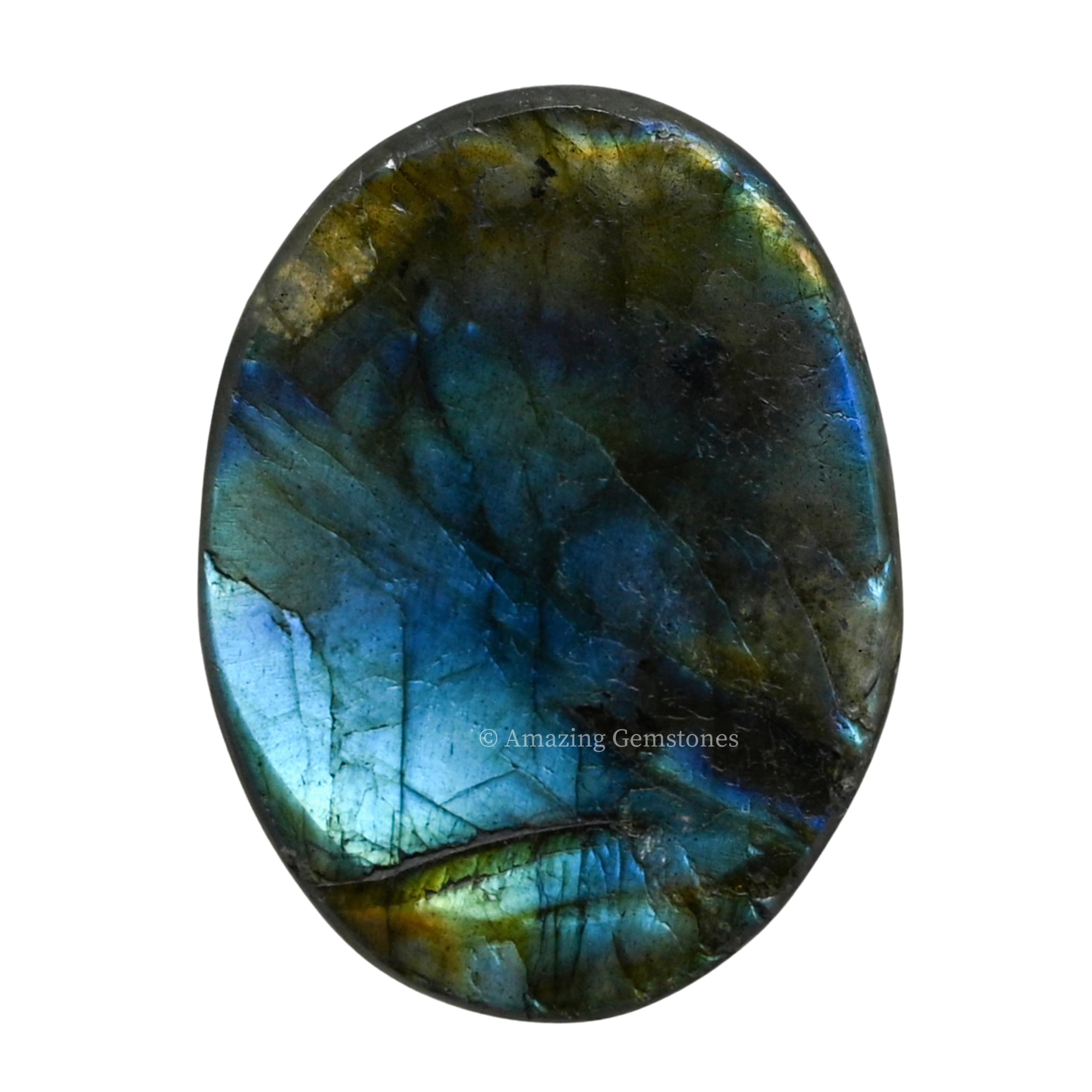 Labradorite Worry Stone - Natural Healing Crystal for Stress Relief & Anxiety - Meditation Palm Stone for Relaxation & Mindfulness - Unique Gift for Women & Men - Perfect for Office Desk, Yoga Practice & Travel Companion