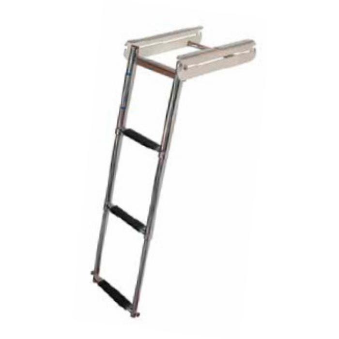 JIF Marine FOGS Under Platform Sliding Ladder - Heavy Duty Aluminum Boat Ladder for Yachts & Boats | Perfect for Swimming, Diving & Boarding from Water