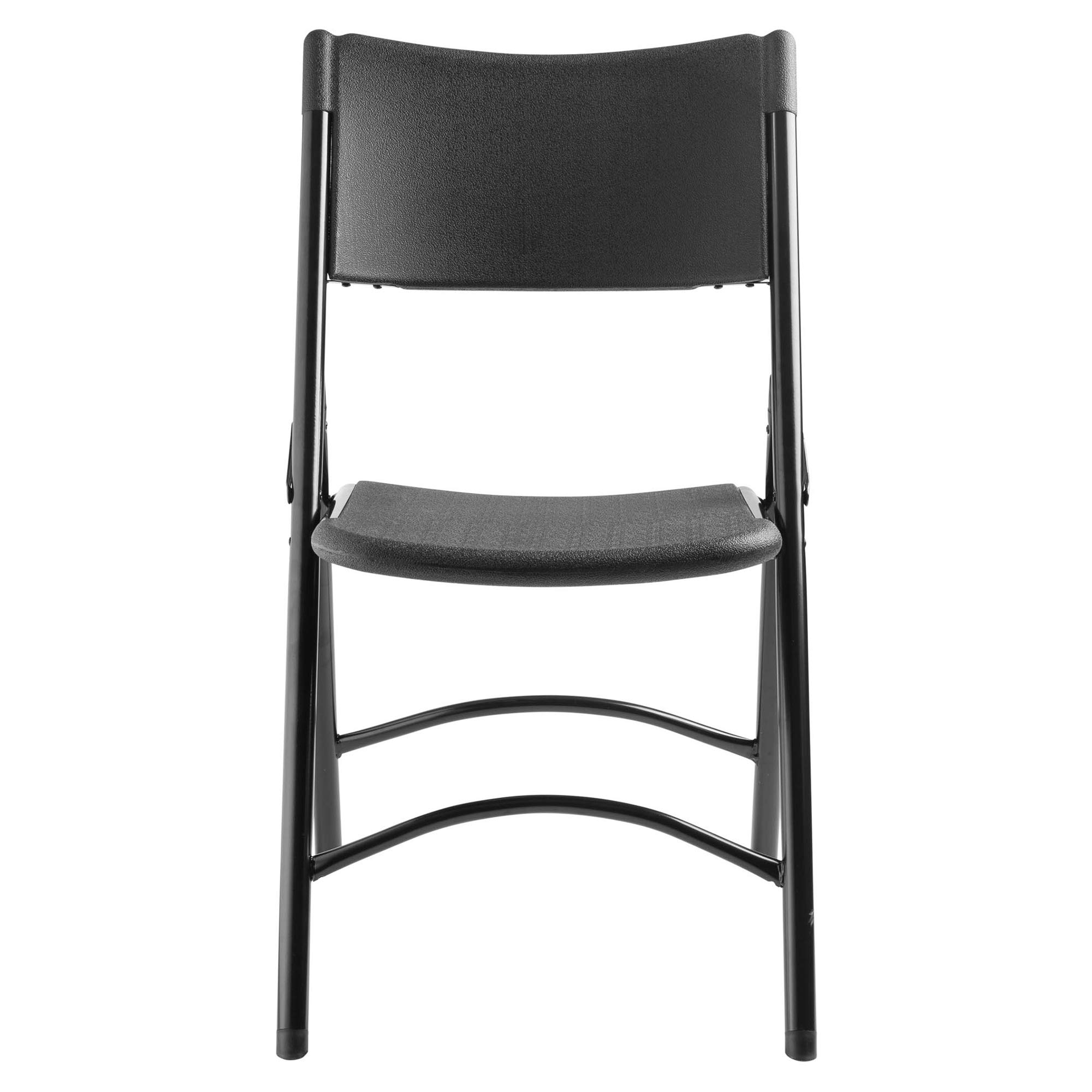 National Public Seating 600 Series Heavy Duty Plastic Folding Chairs - 4 Pack | Lightweight Portable Steel Frame with 2 Cross Braces | Ideal for Outdoor Events, Camping, Picnics & Home Use