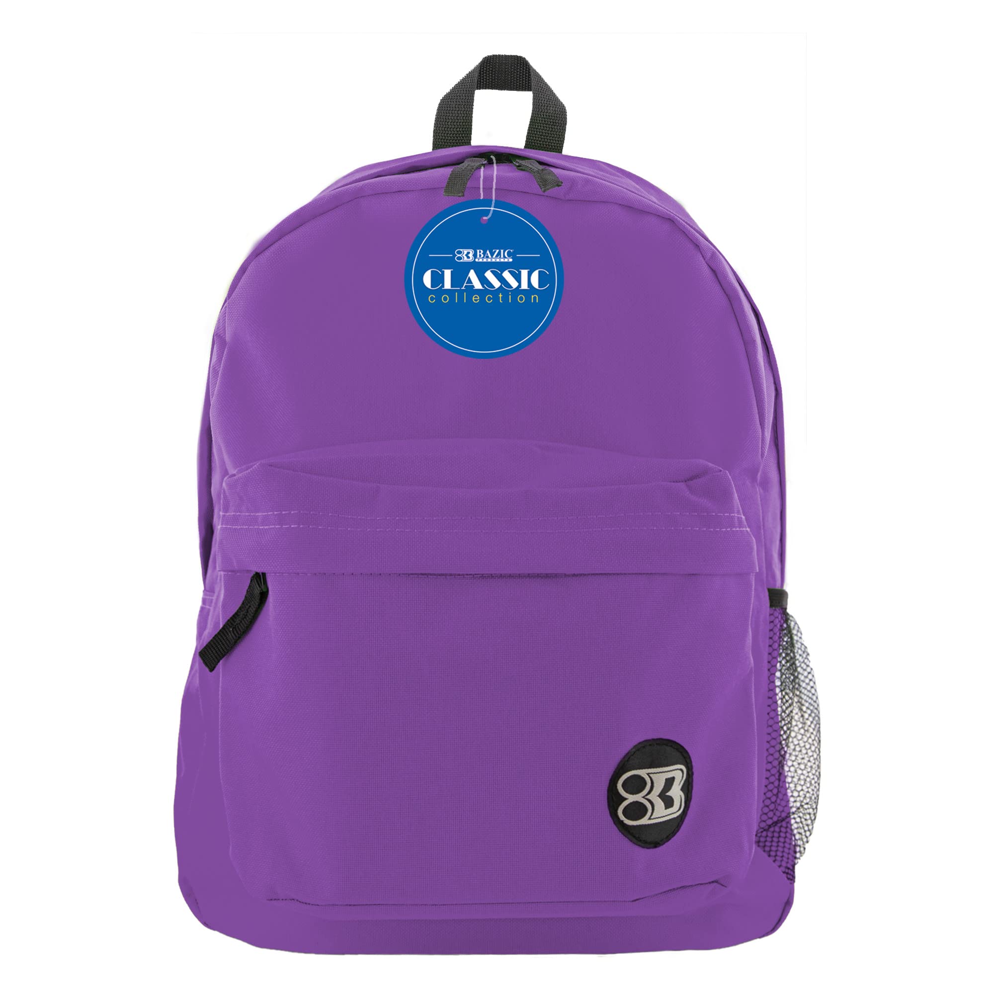 BAZIC 17 Inch Lightweight School Backpack for Students - Purple, Padded Back & Adjustable Straps, Fits A4 Notebook - Perfect for School, College, Travel & Daily Use (12-Pack)