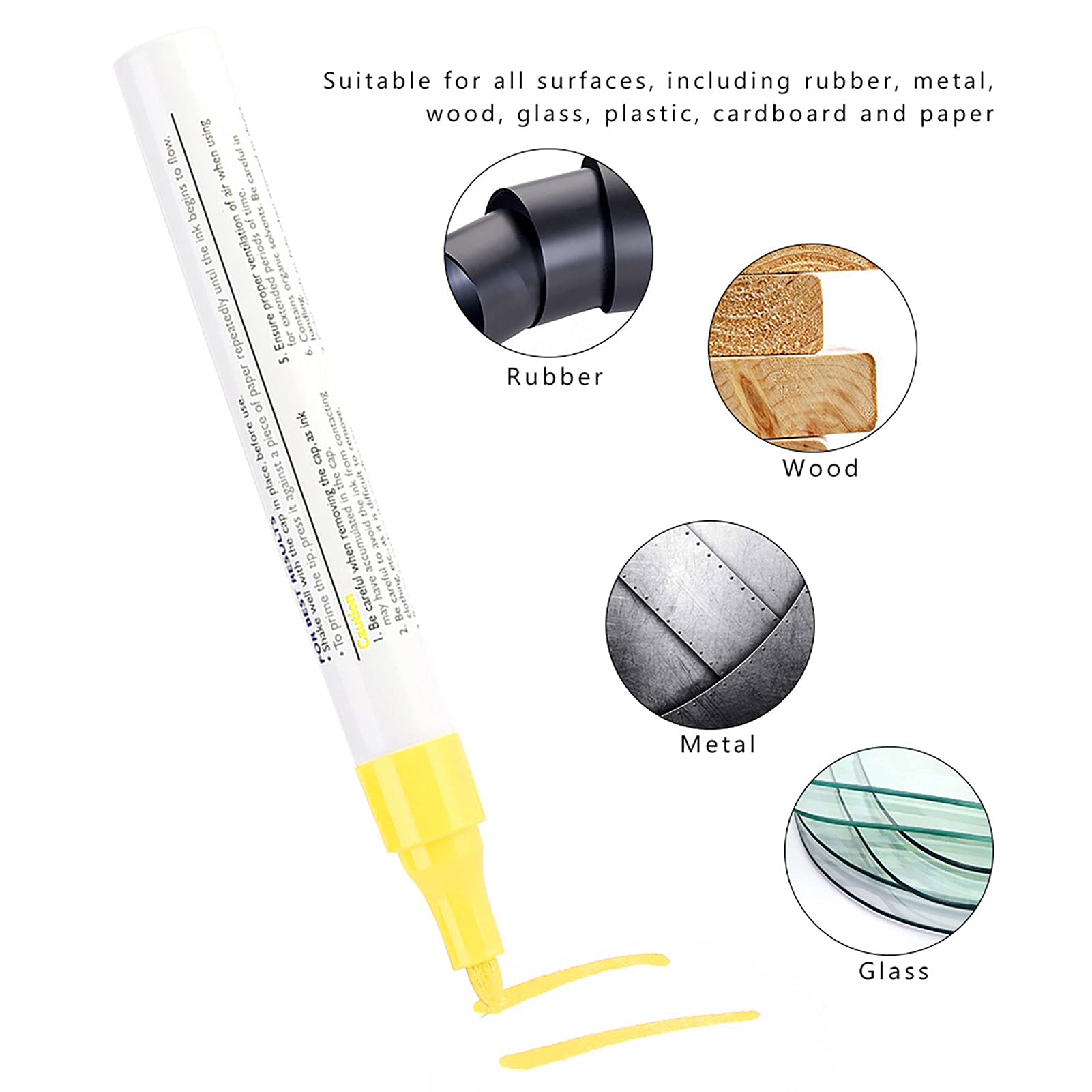 Premium Waterproof Car Tire Paint Pen - Professional Tire Lettering Marker for Vehicles (Yellow) | Durable Auto Accessories for Custom Tire Design & DIY Car Decoration