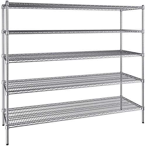 Heavy Duty 5-Tier Chrome Wire Shelving Unit - 24
