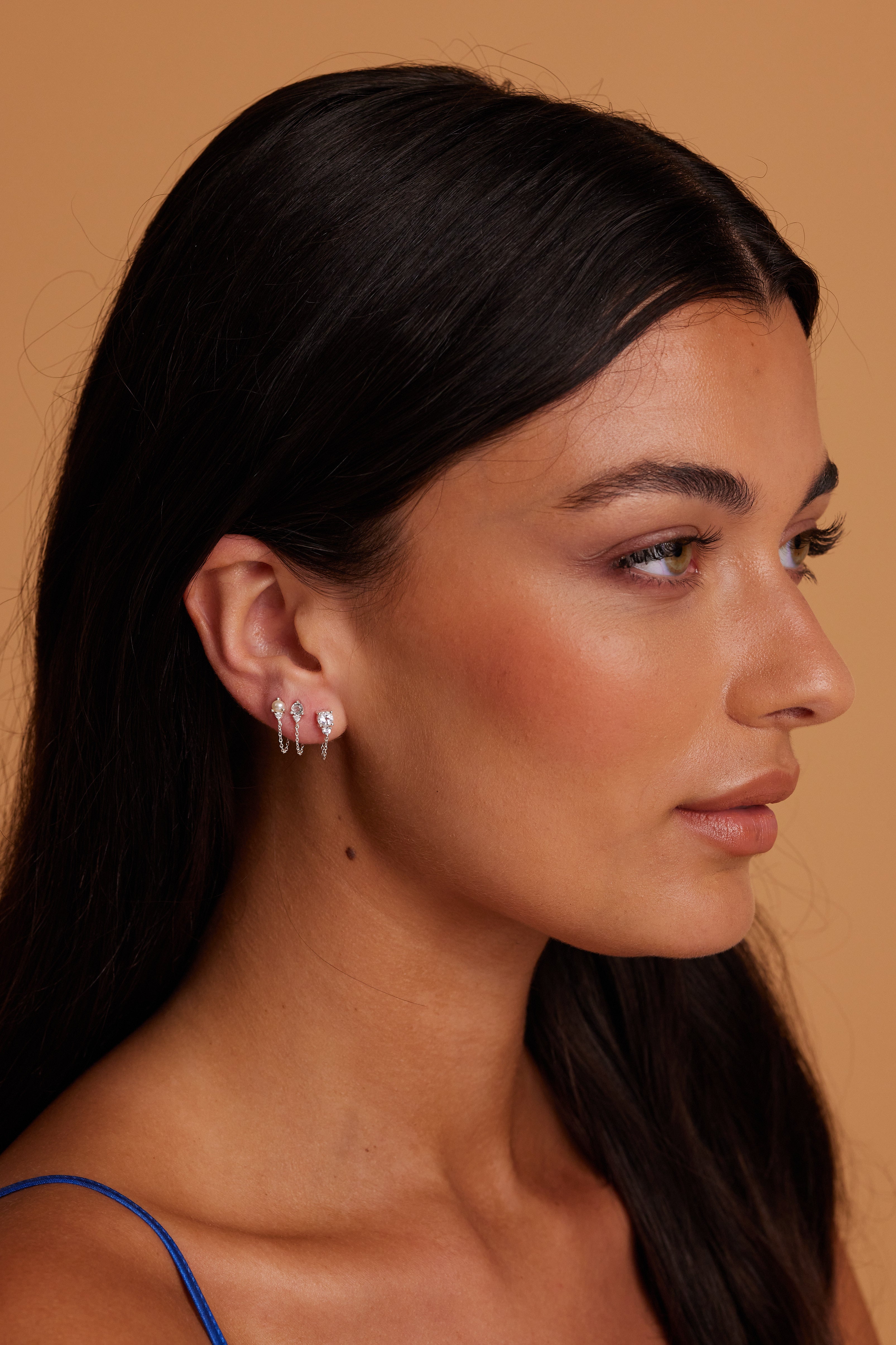 April Birthstone Silver Stud Earrings - Ombre Topaz Gemstone Jewelry for Women - Perfect Gift for Birthdays, Anniversaries & Special Occasions
